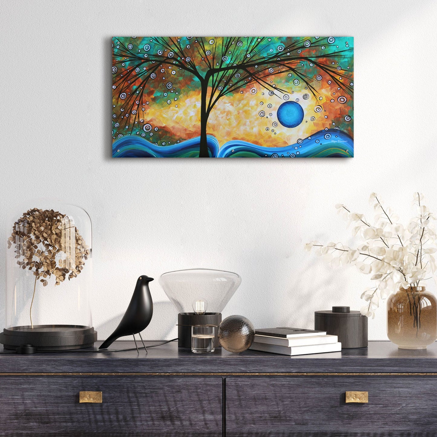 Epic Art 'Summer Blooms' by Megan Duncanson, Acrylic Glass Wall Art,48x24