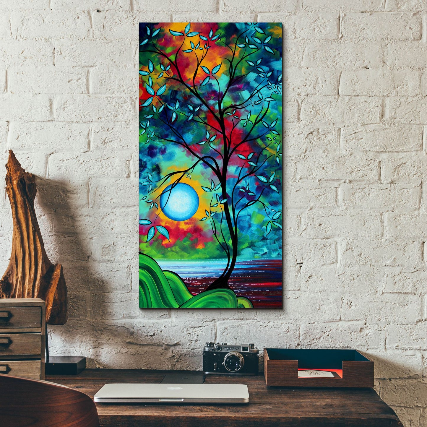 Epic Art 'Under the Light of the Blue Moon I' by Megan Duncanson, Acrylic Glass Wall Art,12x24