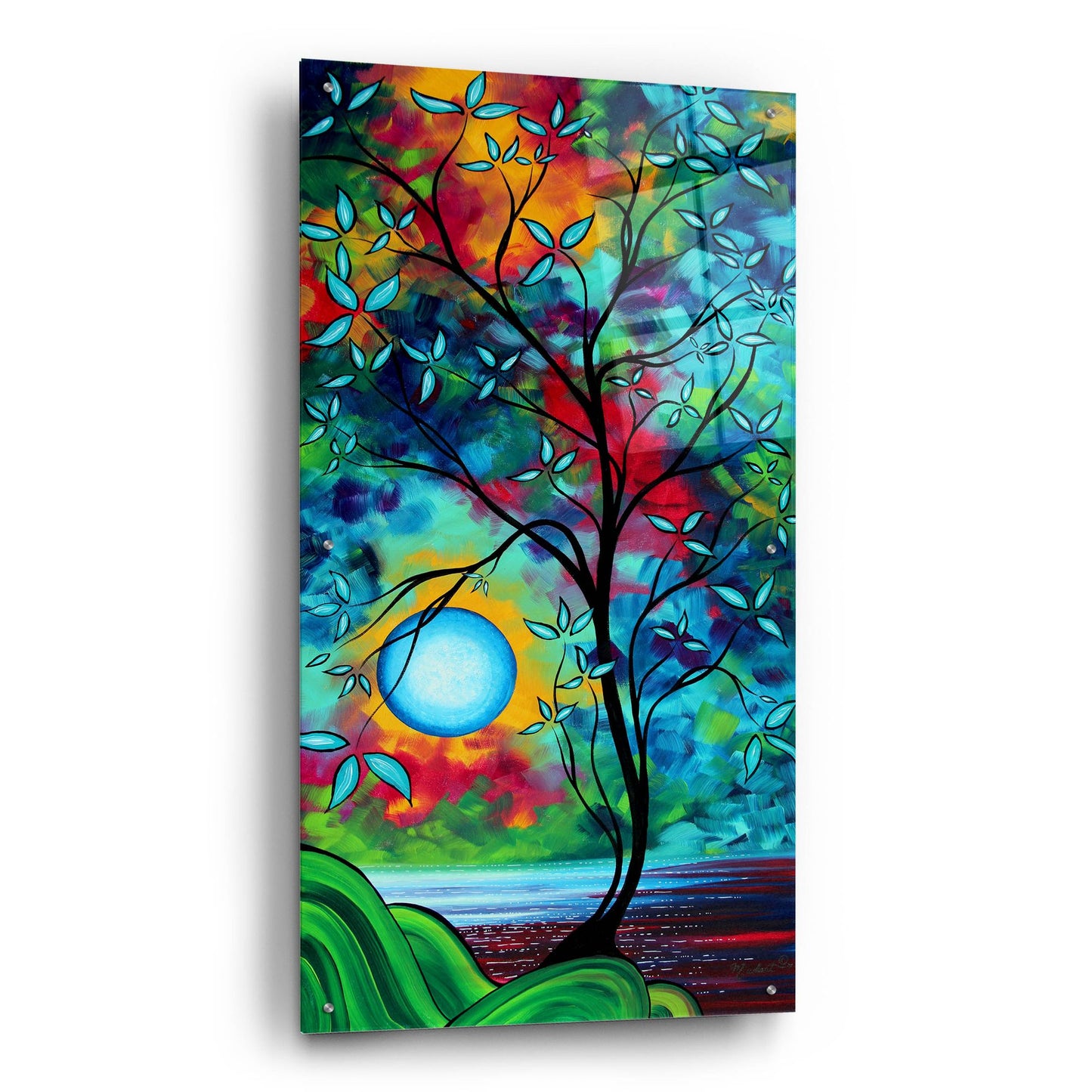 Epic Art 'Under the Light of the Blue Moon I' by Megan Duncanson, Acrylic Glass Wall Art,24x48