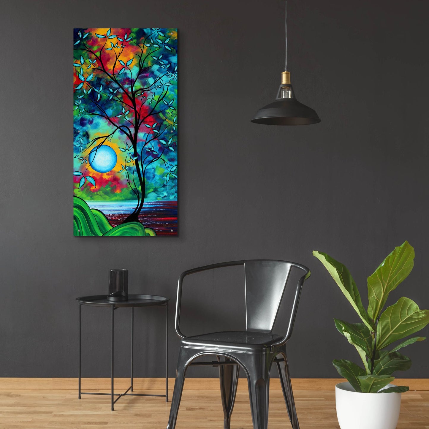 Epic Art 'Under the Light of the Blue Moon I' by Megan Duncanson, Acrylic Glass Wall Art,24x48