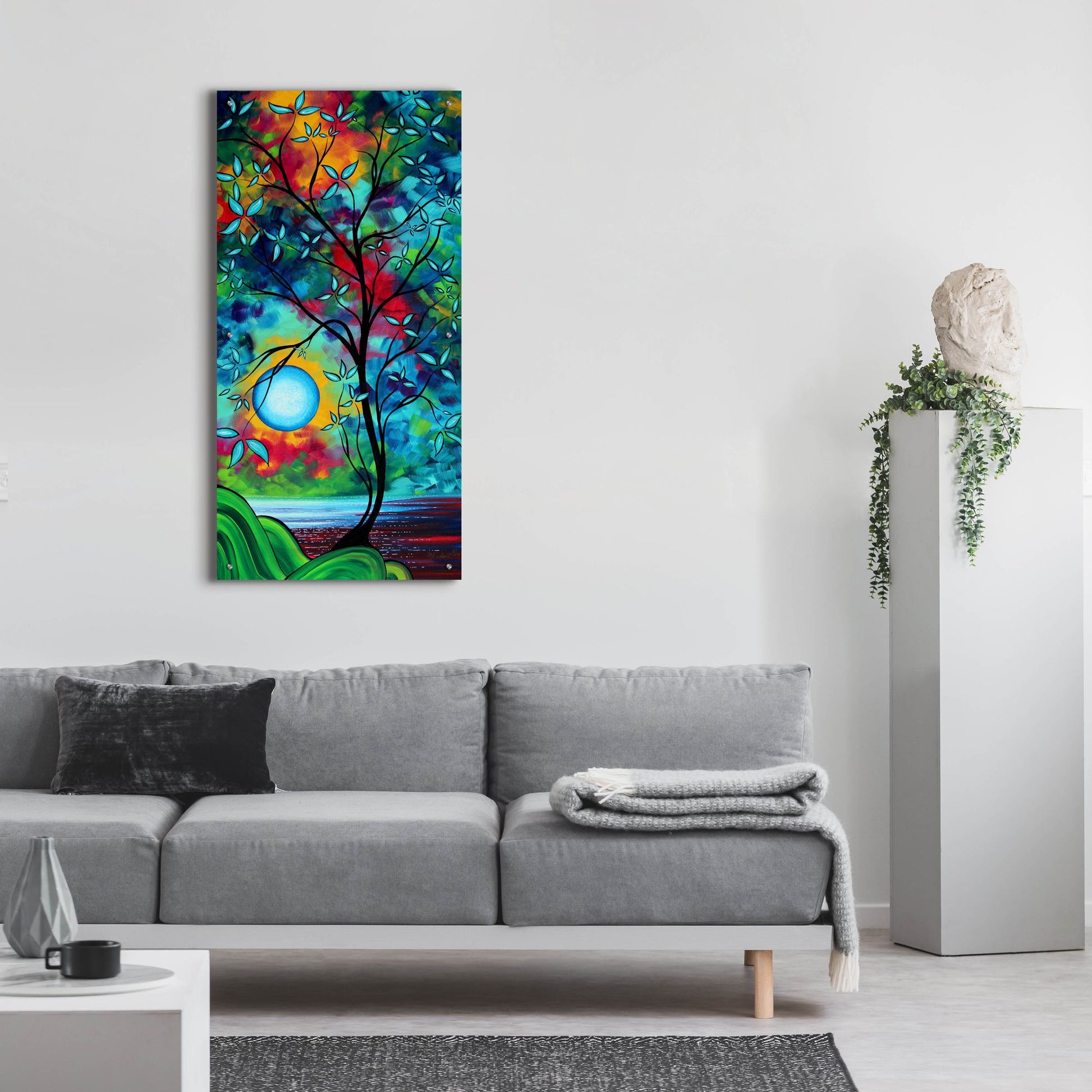 Epic Art 'Under the Light of the Blue Moon I' by Megan Duncanson, Acrylic Glass Wall Art,24x48