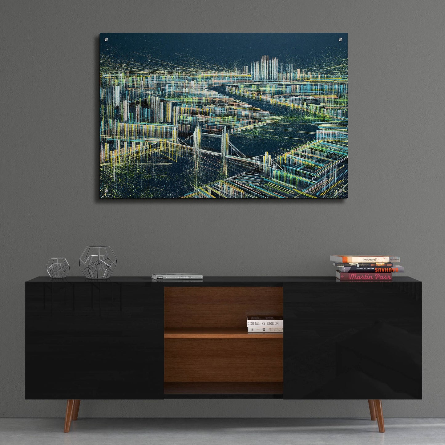 Epic Art 'London At Midnight' by Marc Todd, Acrylic Glass Wall Art,36x24