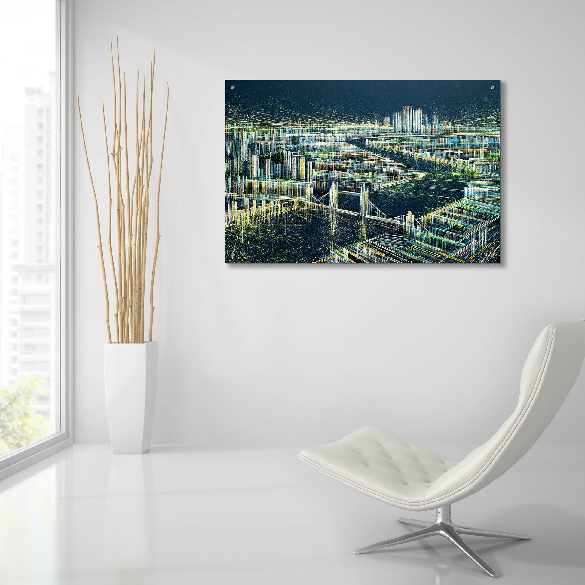 Epic Art 'London At Midnight' by Marc Todd, Acrylic Glass Wall Art,36x24