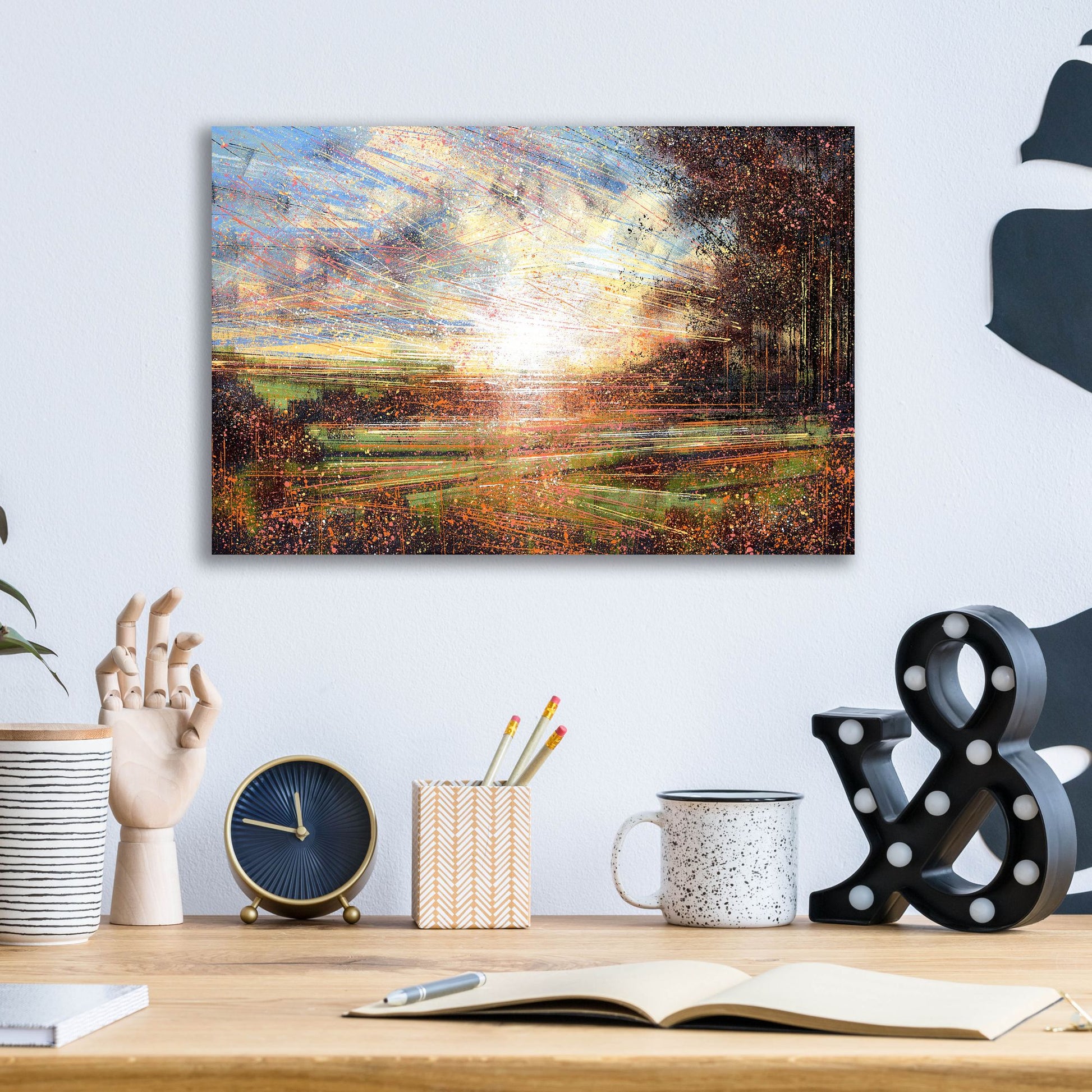 Epic Art 'Autmn Meadow at Sunset' by Marc Todd, Acrylic Glass Wall Art,16x12