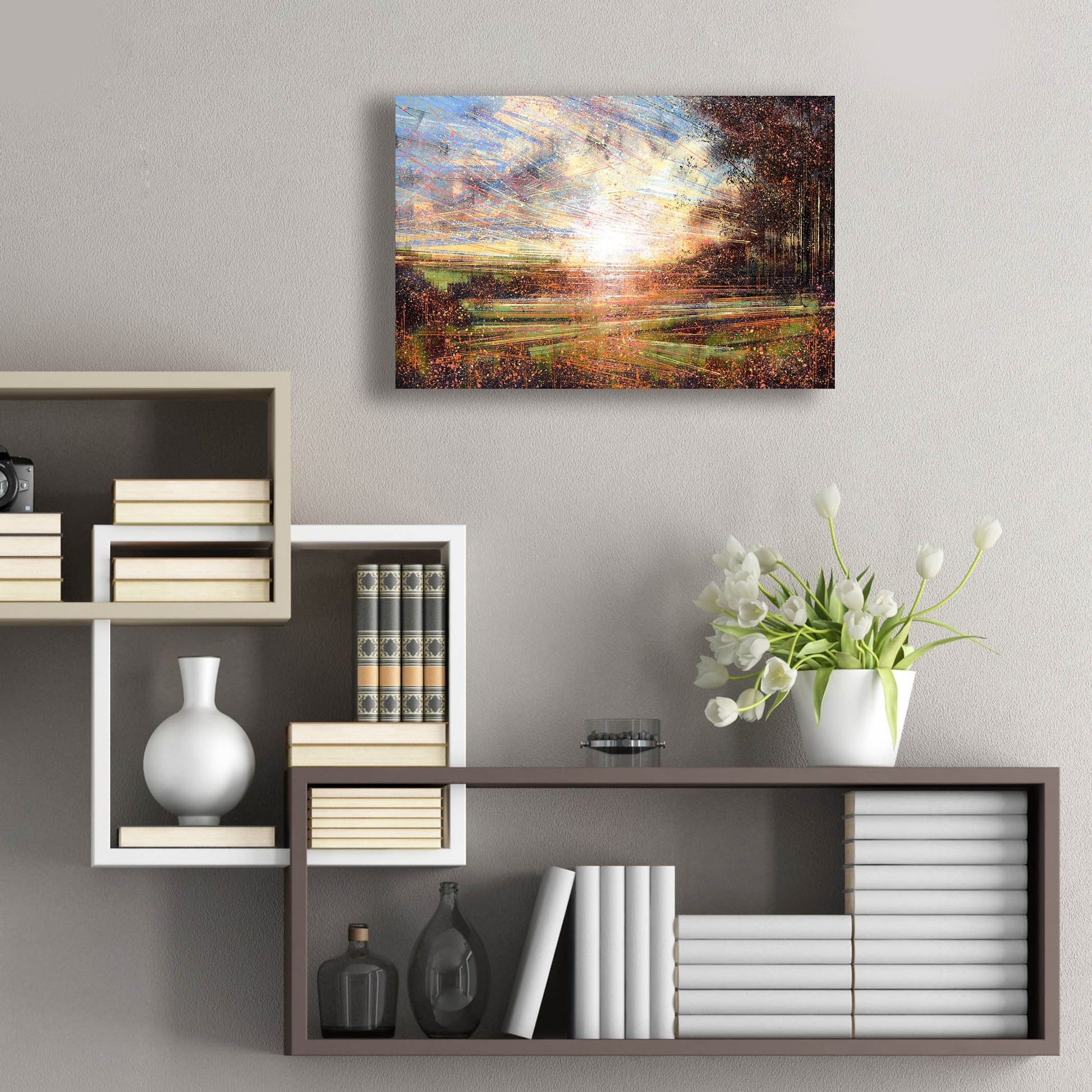 Epic Art 'Autmn Meadow at Sunset' by Marc Todd, Acrylic Glass Wall Art,24x16