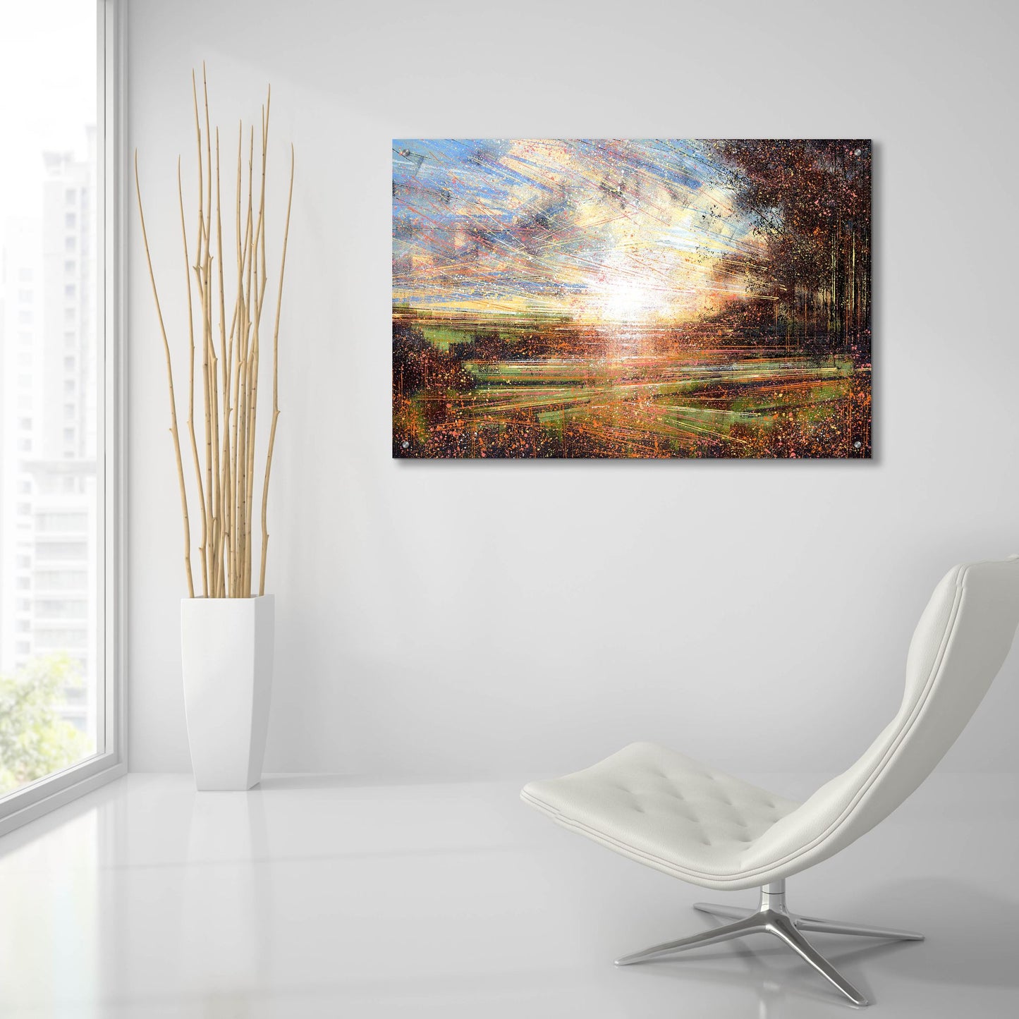 Epic Art 'Autmn Meadow at Sunset' by Marc Todd, Acrylic Glass Wall Art,36x24