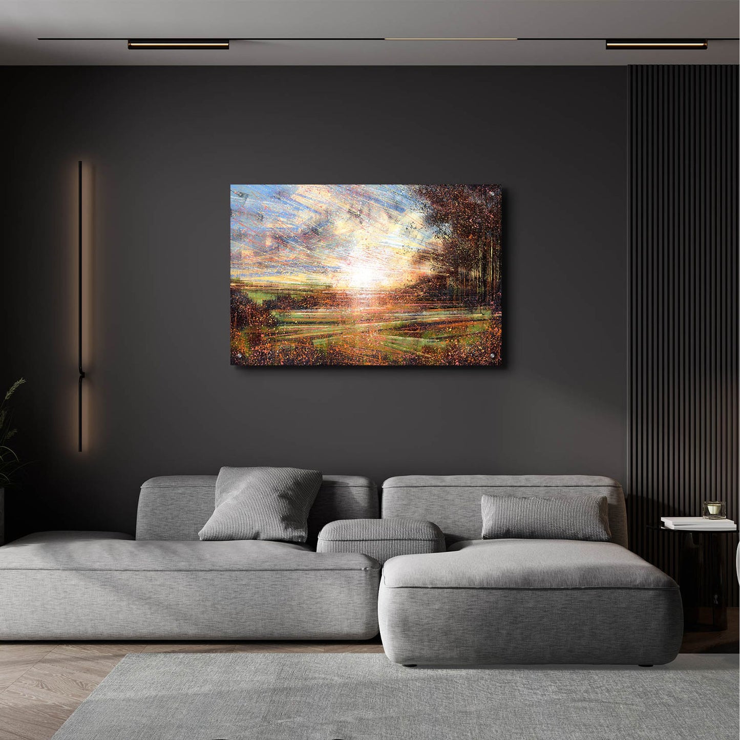 Epic Art 'Autmn Meadow at Sunset' by Marc Todd, Acrylic Glass Wall Art,36x24