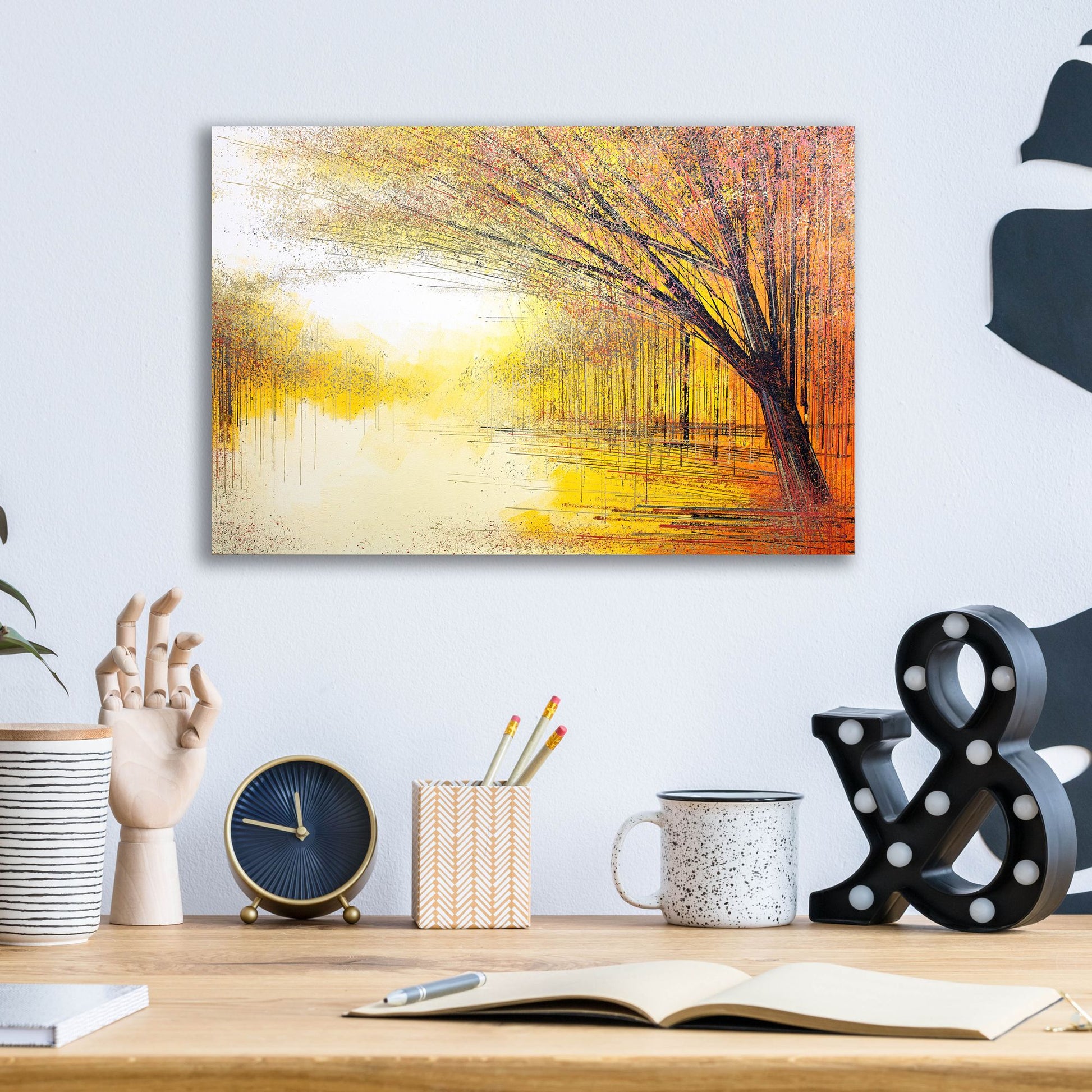Epic Art 'Trees In A Golden Glow' by Marc Todd, Acrylic Glass Wall Art,16x12
