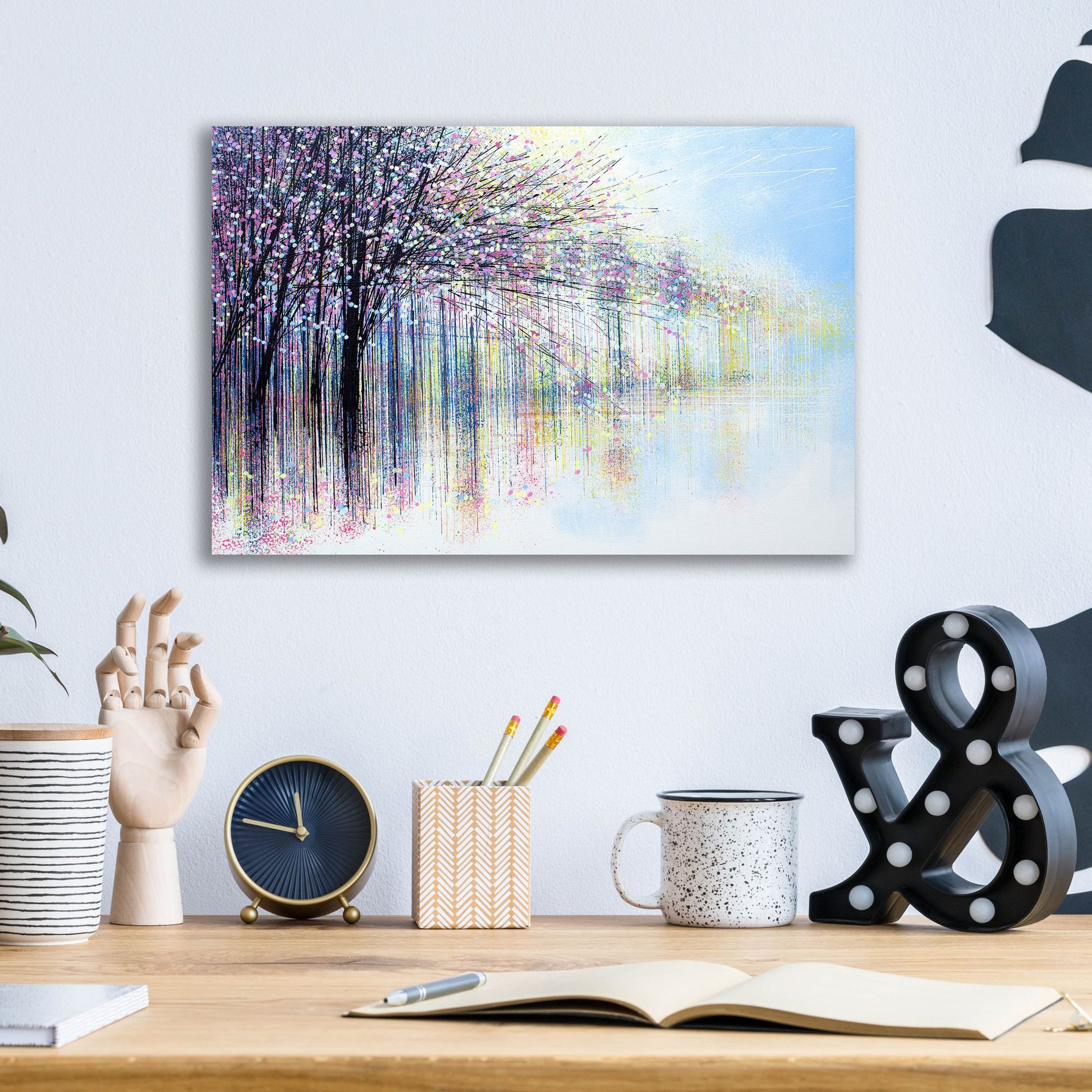 Epic Art 'Waterside Spring Blossom' by Marc Todd, Acrylic Glass Wall Art,16x12