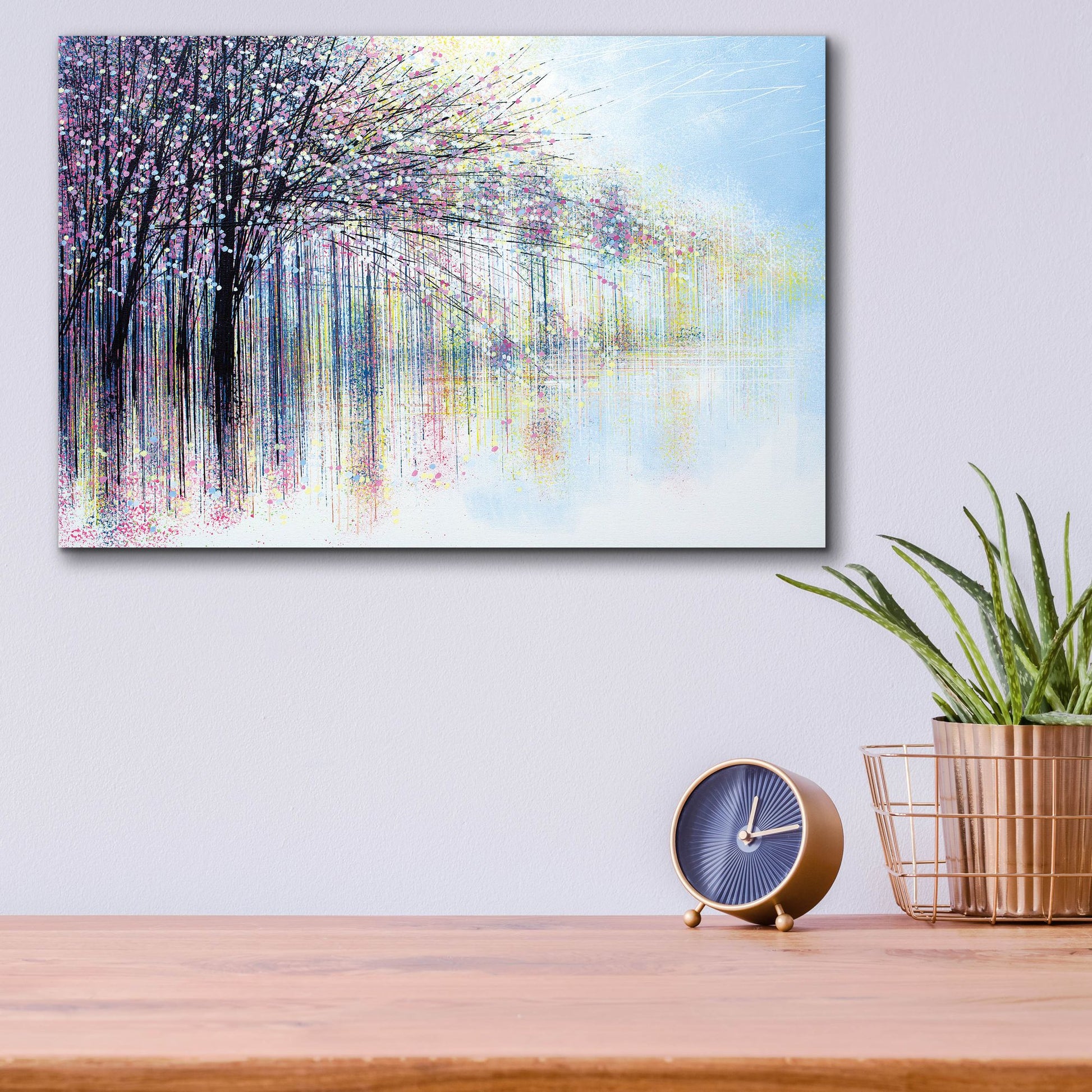 Epic Art 'Waterside Spring Blossom' by Marc Todd, Acrylic Glass Wall Art,16x12