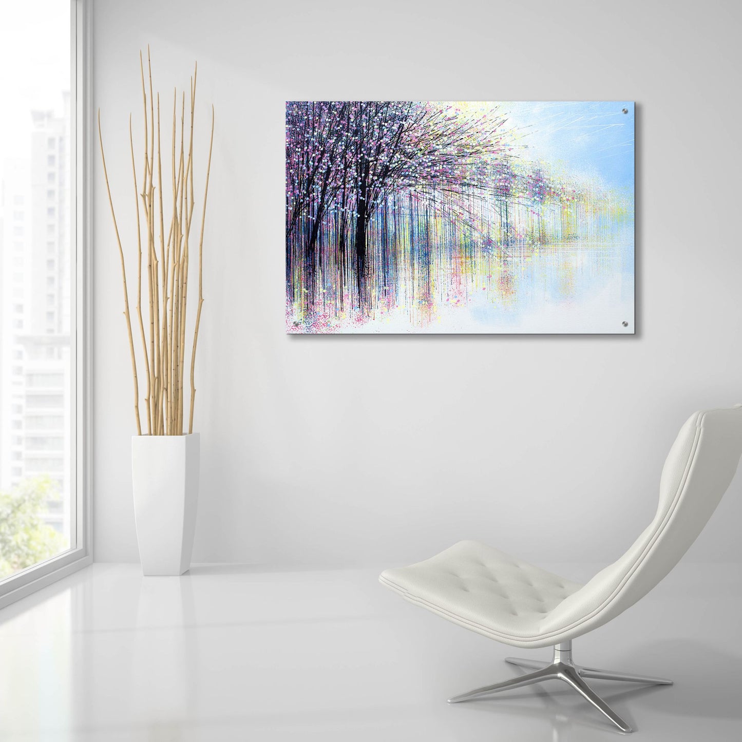 Epic Art 'Waterside Spring Blossom' by Marc Todd, Acrylic Glass Wall Art,36x24