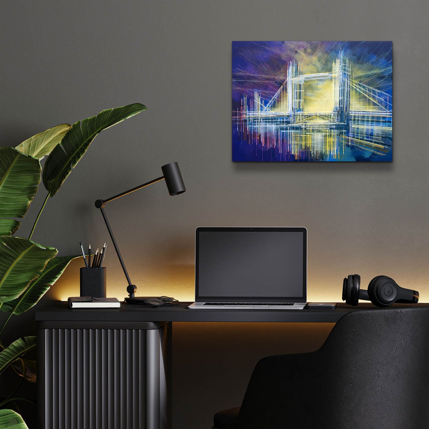 Epic Art 'Tower Bridge At Midnight' by Marc Todd, Acrylic Glass Wall Art,16x12