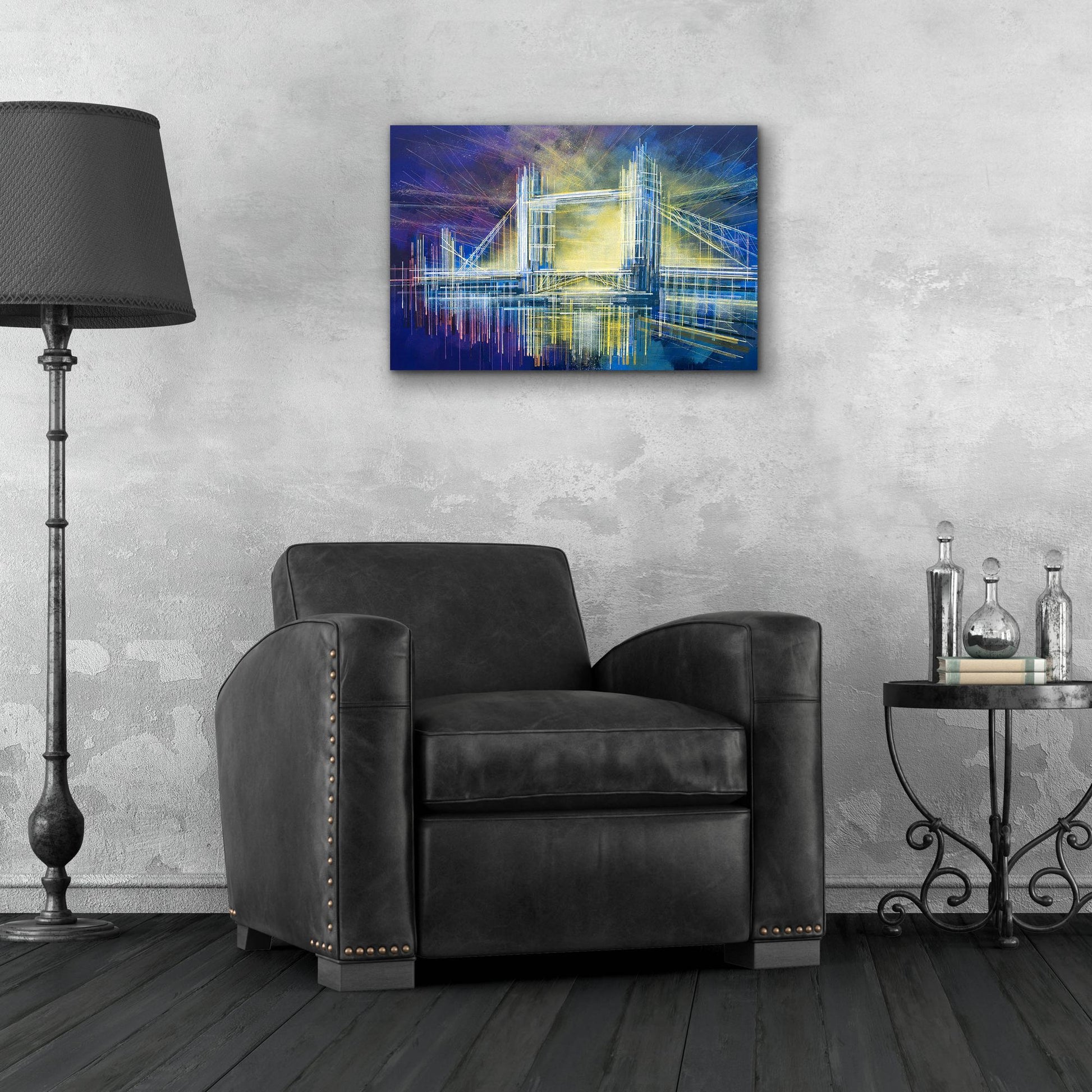 Epic Art 'Tower Bridge At Midnight' by Marc Todd, Acrylic Glass Wall Art,24x16