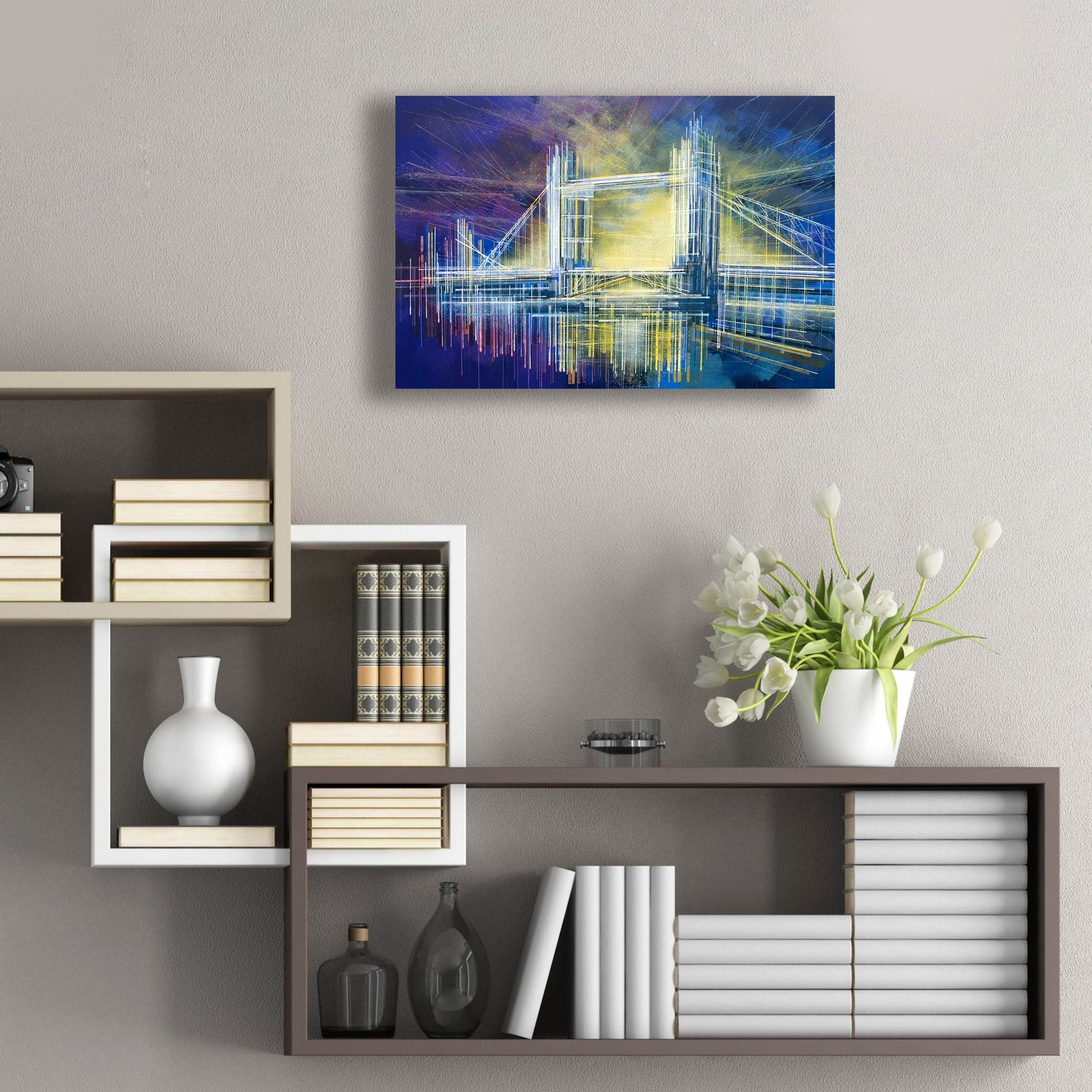 Epic Art 'Tower Bridge At Midnight' by Marc Todd, Acrylic Glass Wall Art,24x16