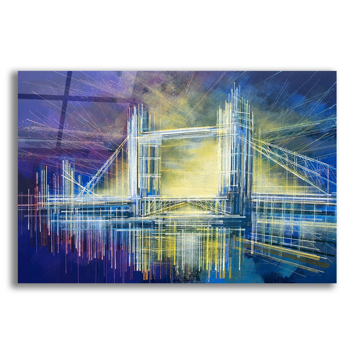 Epic Art 'Tower Bridge At Midnight' by Marc Todd, Acrylic Glass Wall Art,24x16