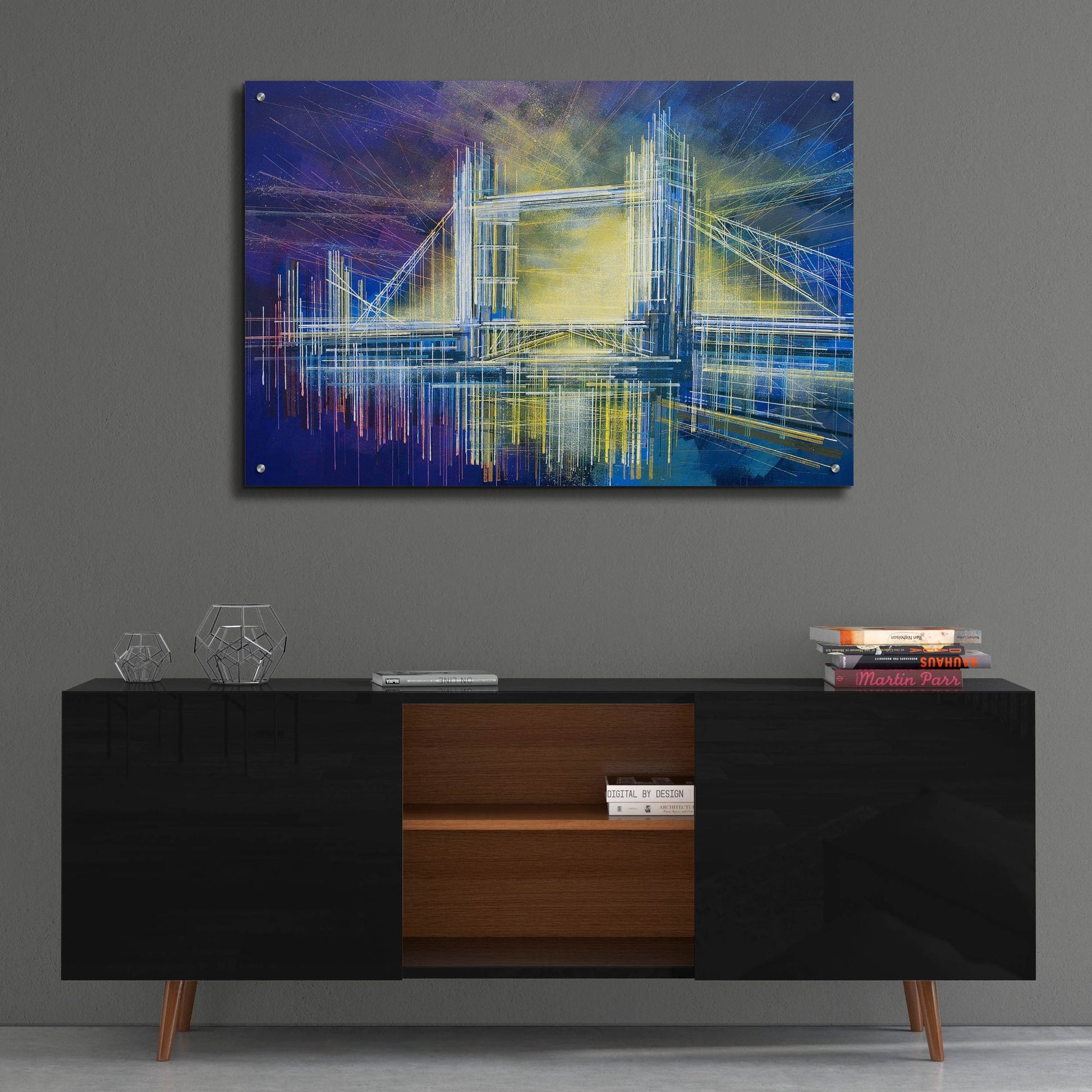 Epic Art 'Tower Bridge At Midnight' by Marc Todd, Acrylic Glass Wall Art,36x24