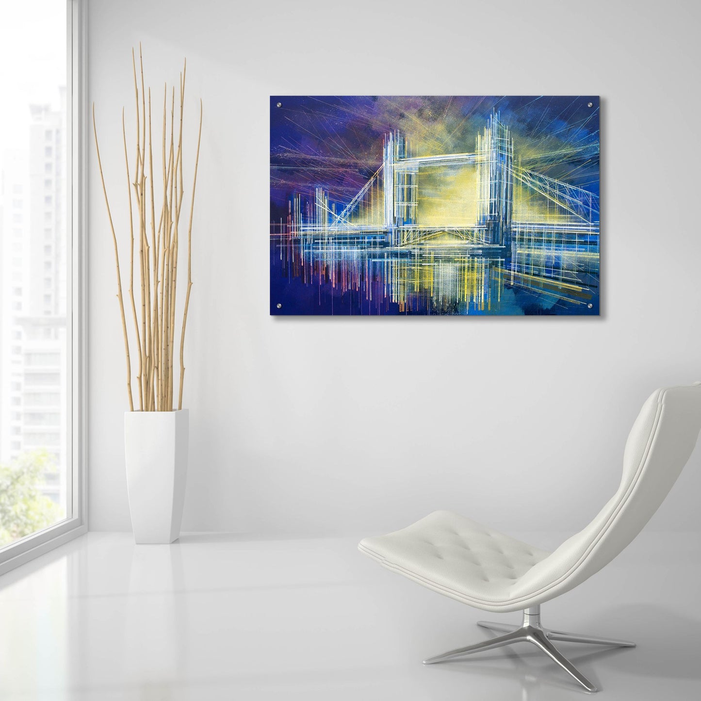 Epic Art 'Tower Bridge At Midnight' by Marc Todd, Acrylic Glass Wall Art,36x24