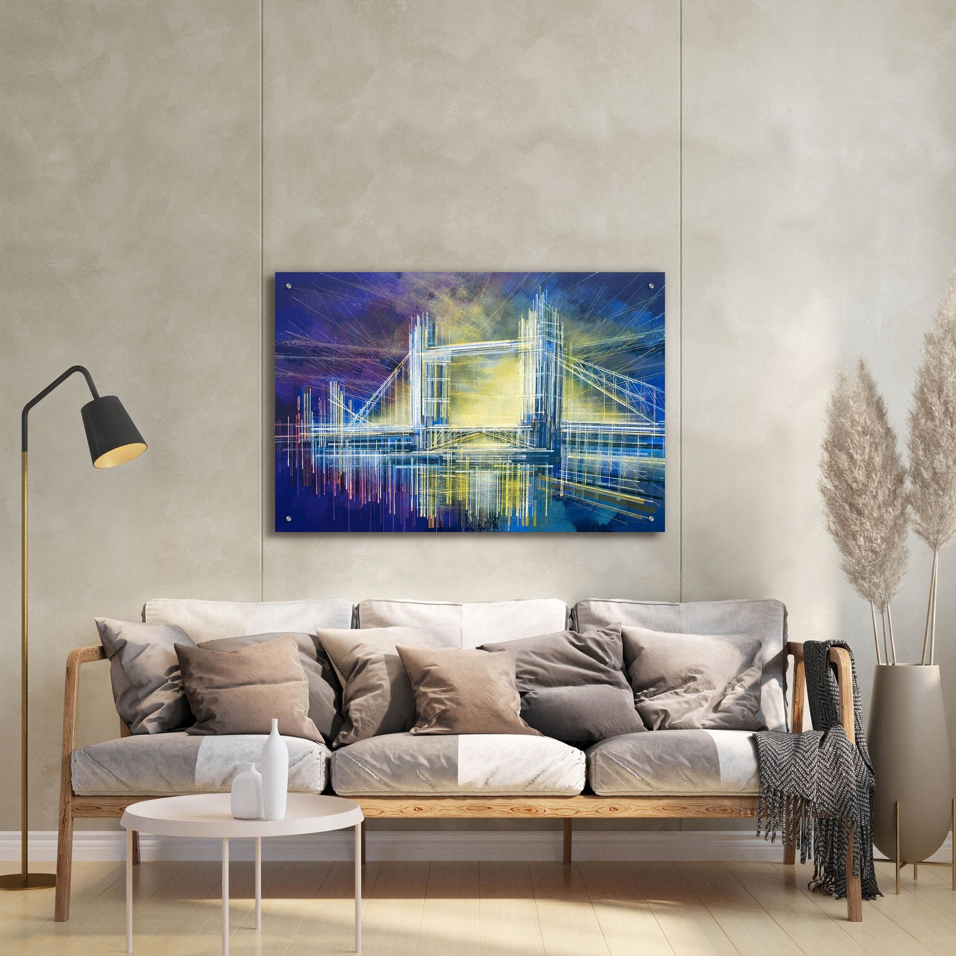 Epic Art 'Tower Bridge At Midnight' by Marc Todd, Acrylic Glass Wall Art,36x24