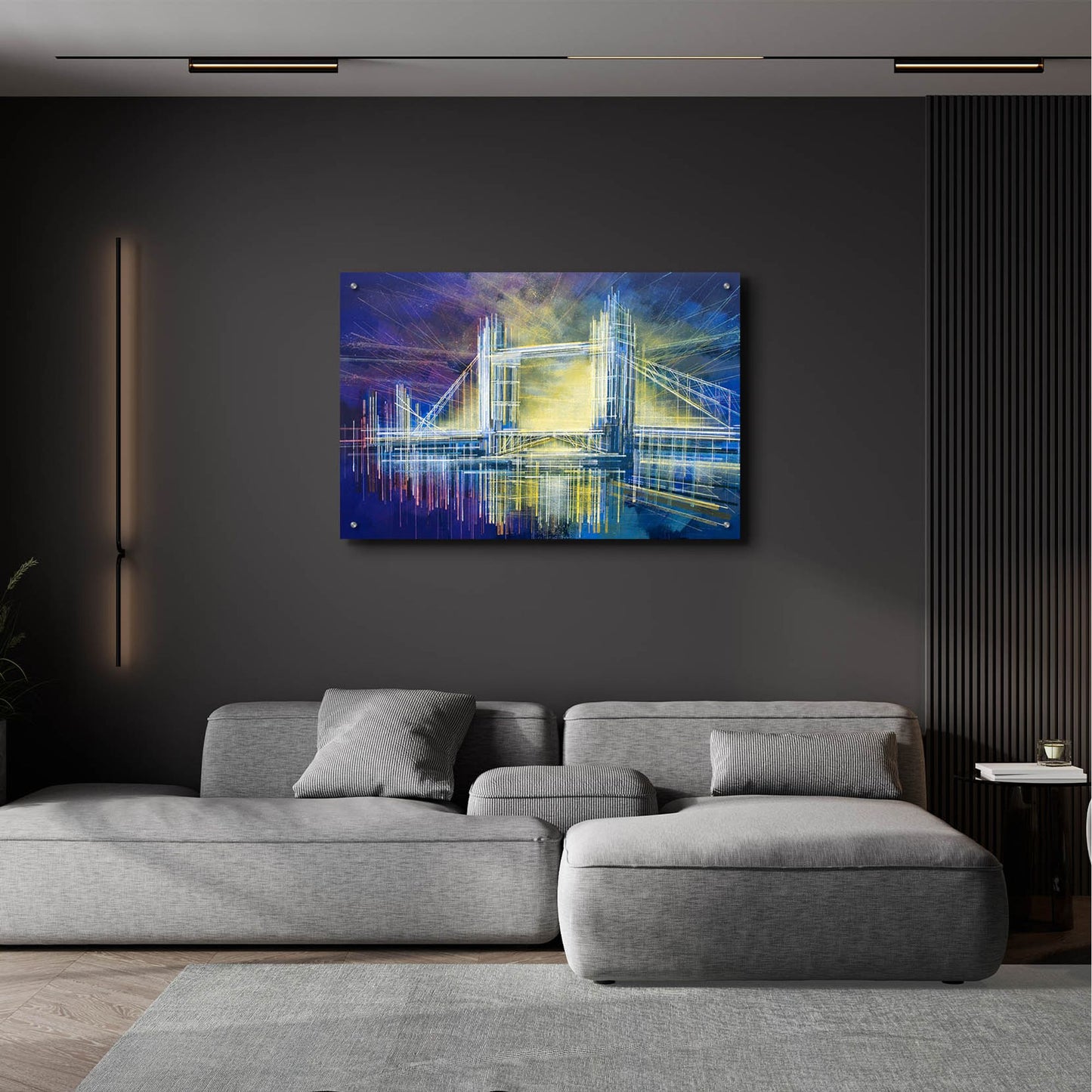 Epic Art 'Tower Bridge At Midnight' by Marc Todd, Acrylic Glass Wall Art,36x24