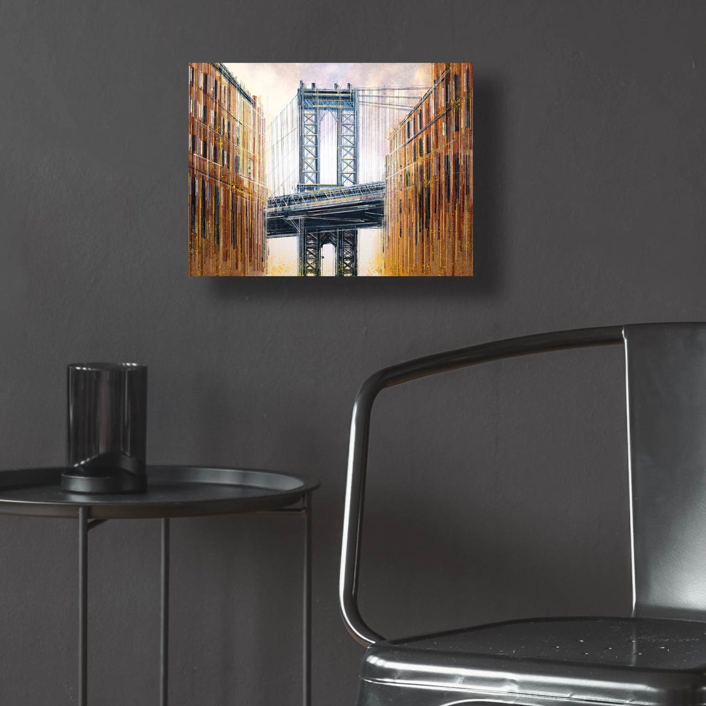 Epic Art 'The Manhattan Bridge at Sunset' by Marc Todd, Acrylic Glass Wall Art,16x12