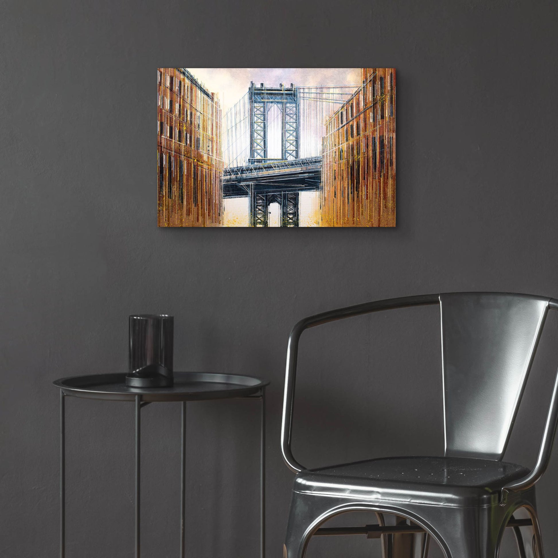 Epic Art 'The Manhattan Bridge at Sunset' by Marc Todd, Acrylic Glass Wall Art,24x16