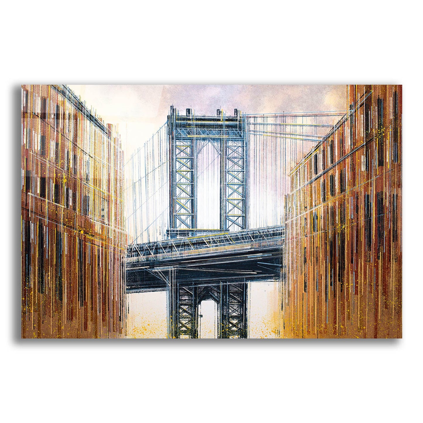 Epic Art 'The Manhattan Bridge at Sunset' by Marc Todd, Acrylic Glass Wall Art,24x16