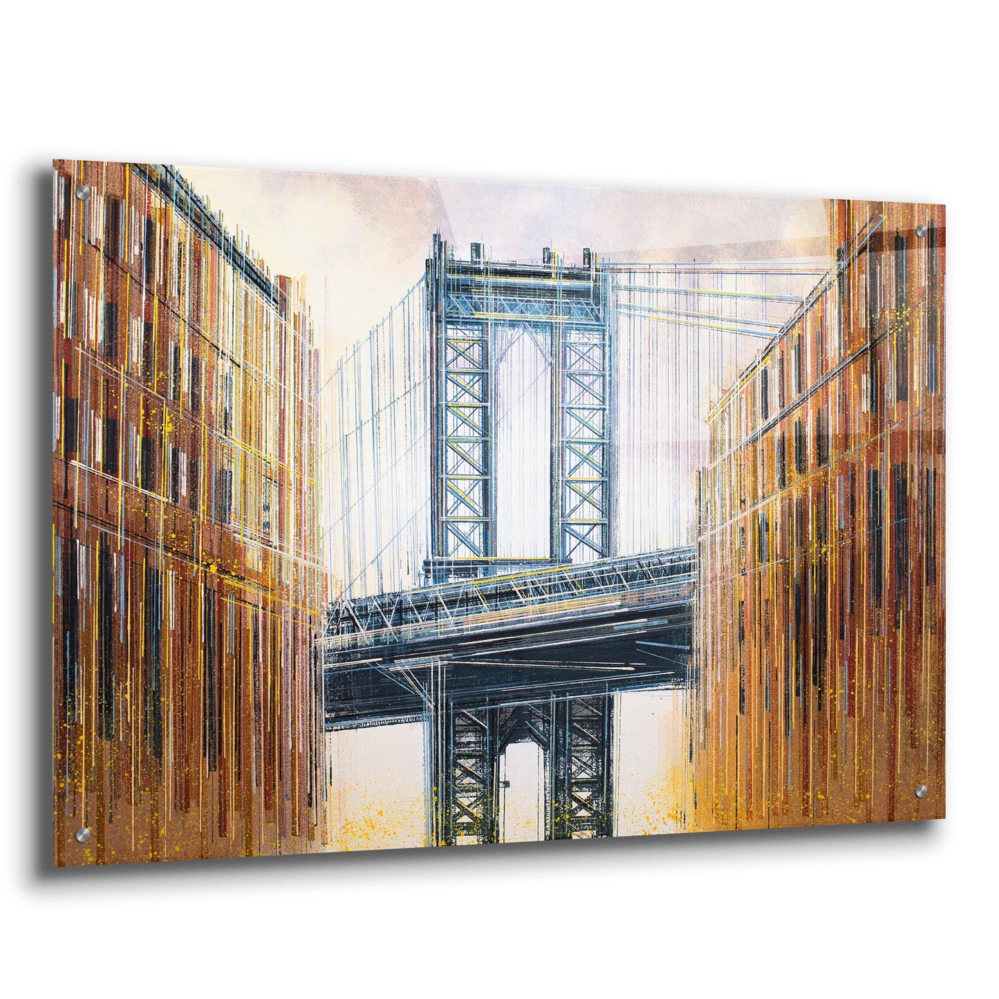 Epic Art 'The Manhattan Bridge at Sunset' by Marc Todd, Acrylic Glass Wall Art,36x24