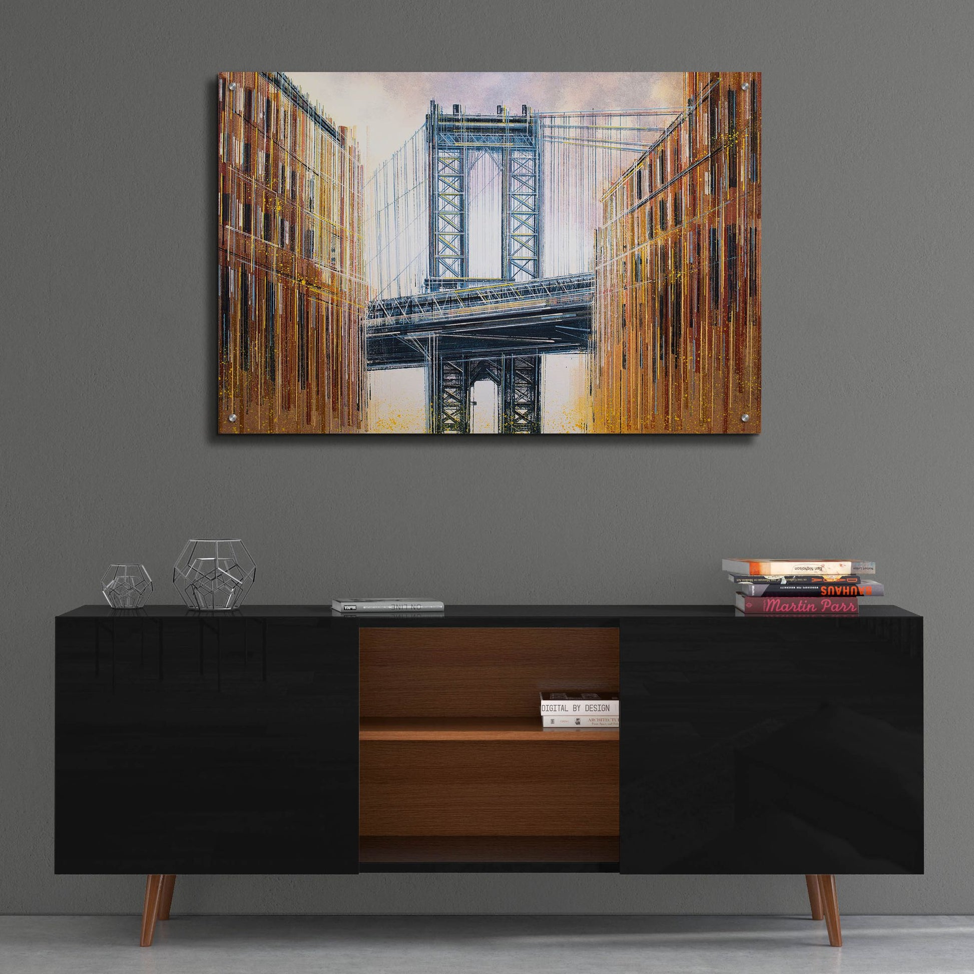 Epic Art 'The Manhattan Bridge at Sunset' by Marc Todd, Acrylic Glass Wall Art,36x24