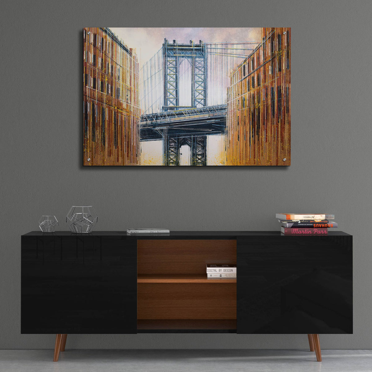 Epic Art 'The Manhattan Bridge at Sunset' by Marc Todd, Acrylic Glass Wall Art,36x24