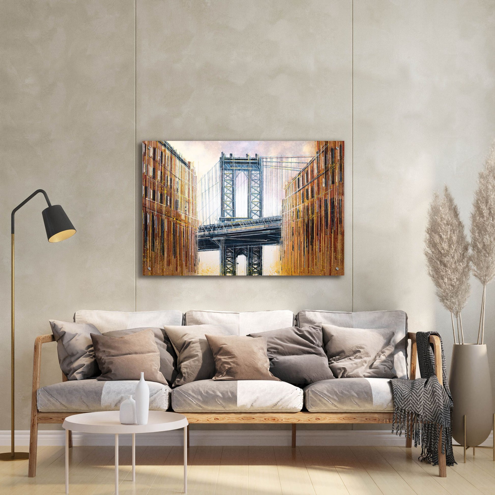 Epic Art 'The Manhattan Bridge at Sunset' by Marc Todd, Acrylic Glass Wall Art,36x24