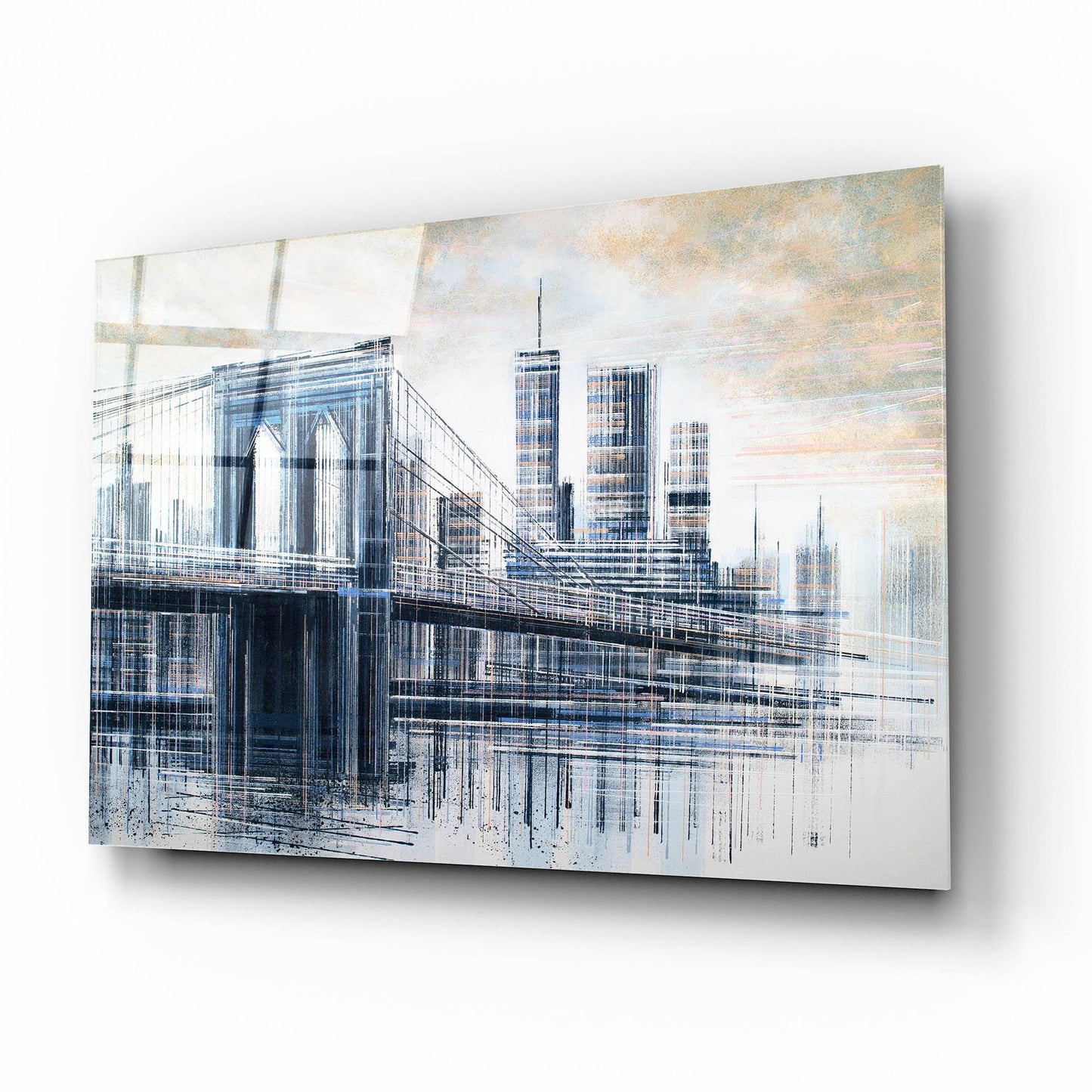 Epic Art 'The Manhattan Bridge At Sunset 1' by Marc Todd, Acrylic Glass Wall Art,16x12