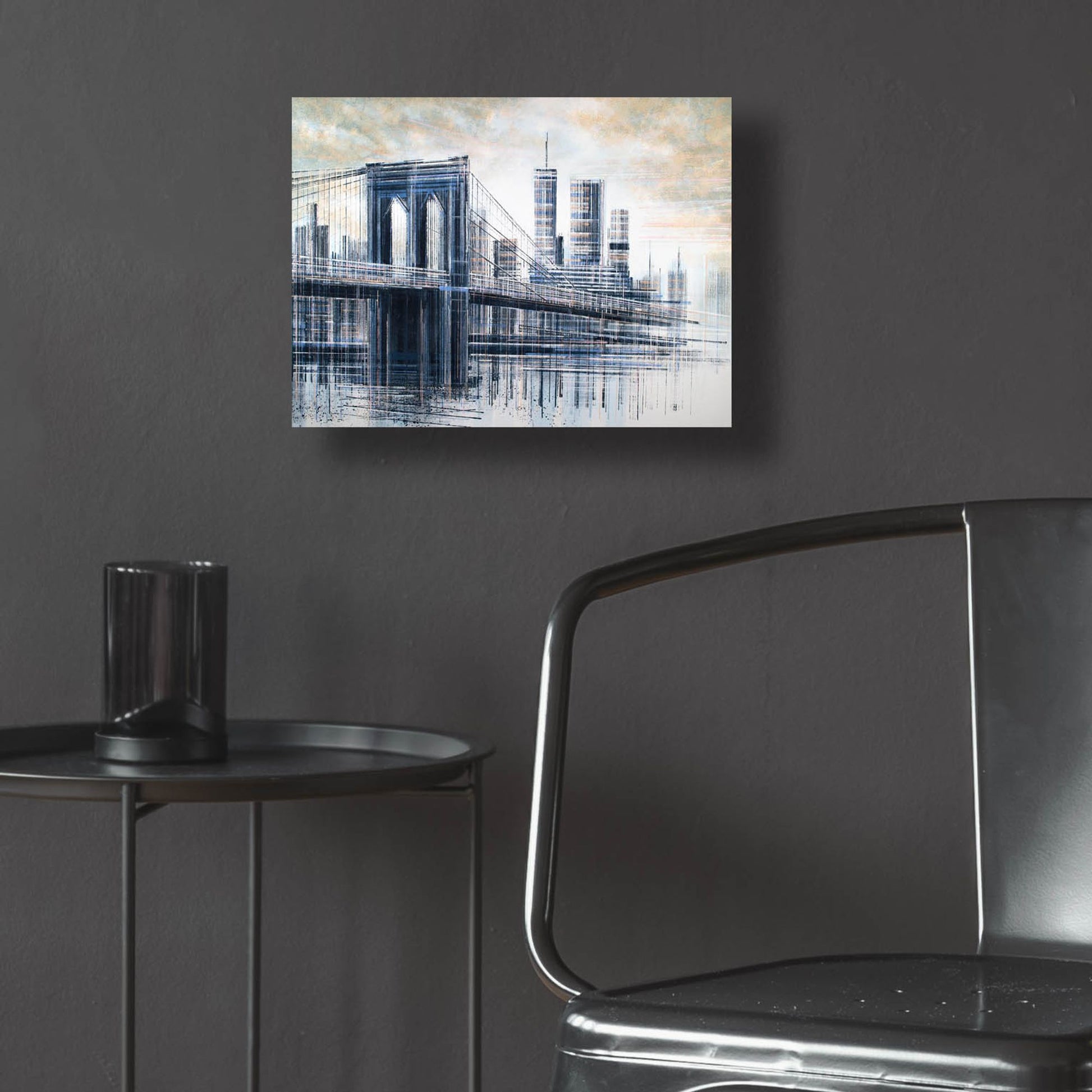 Epic Art 'The Manhattan Bridge At Sunset 1' by Marc Todd, Acrylic Glass Wall Art,16x12