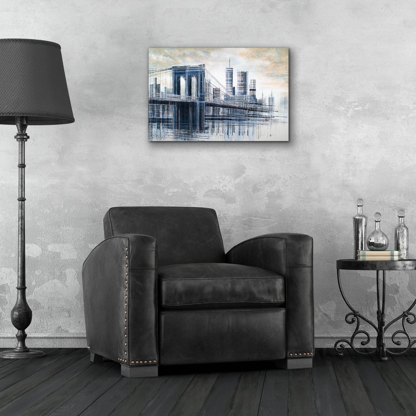 Epic Art 'The Manhattan Bridge At Sunset 1' by Marc Todd, Acrylic Glass Wall Art,24x16