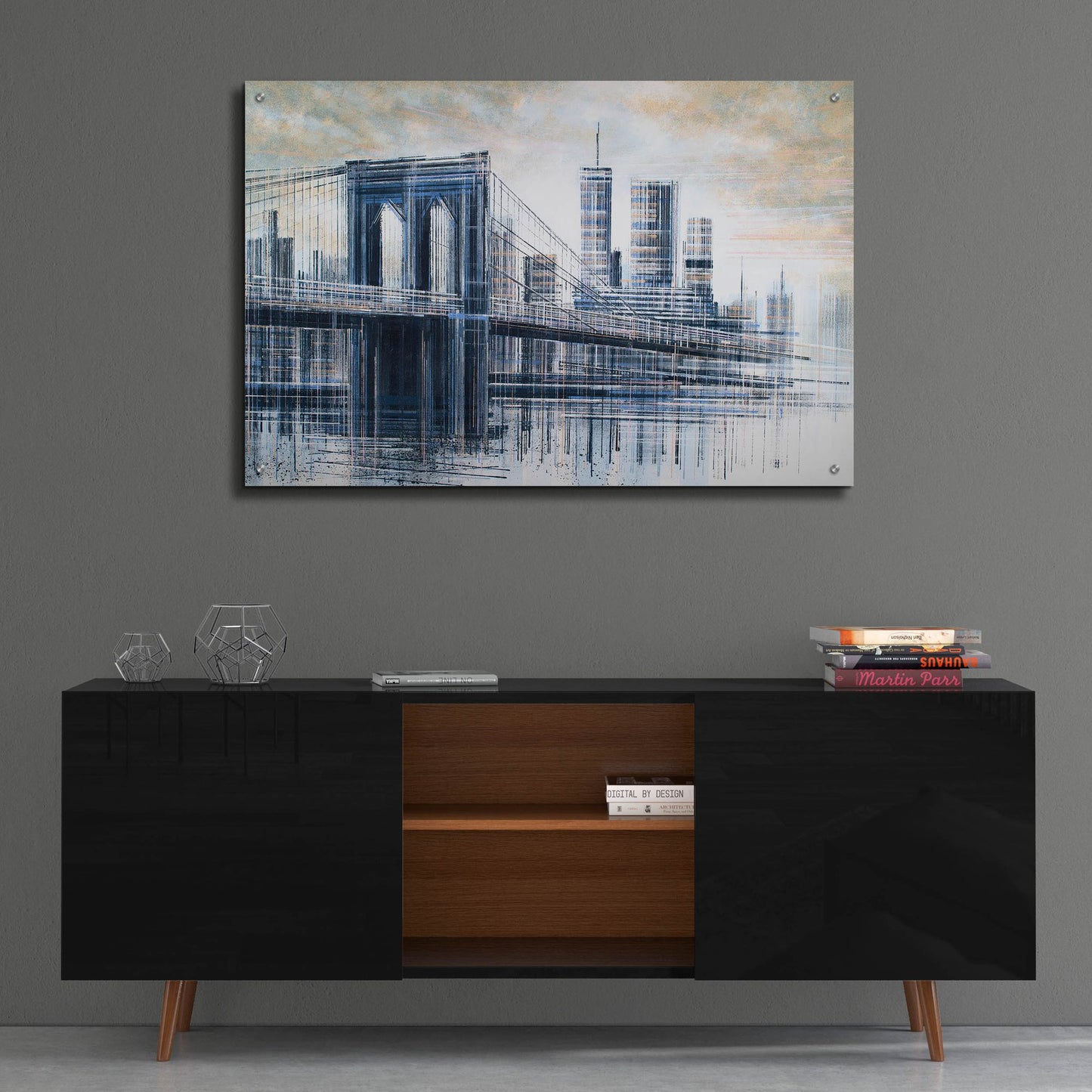 Epic Art 'The Manhattan Bridge At Sunset 1' by Marc Todd, Acrylic Glass Wall Art,36x24