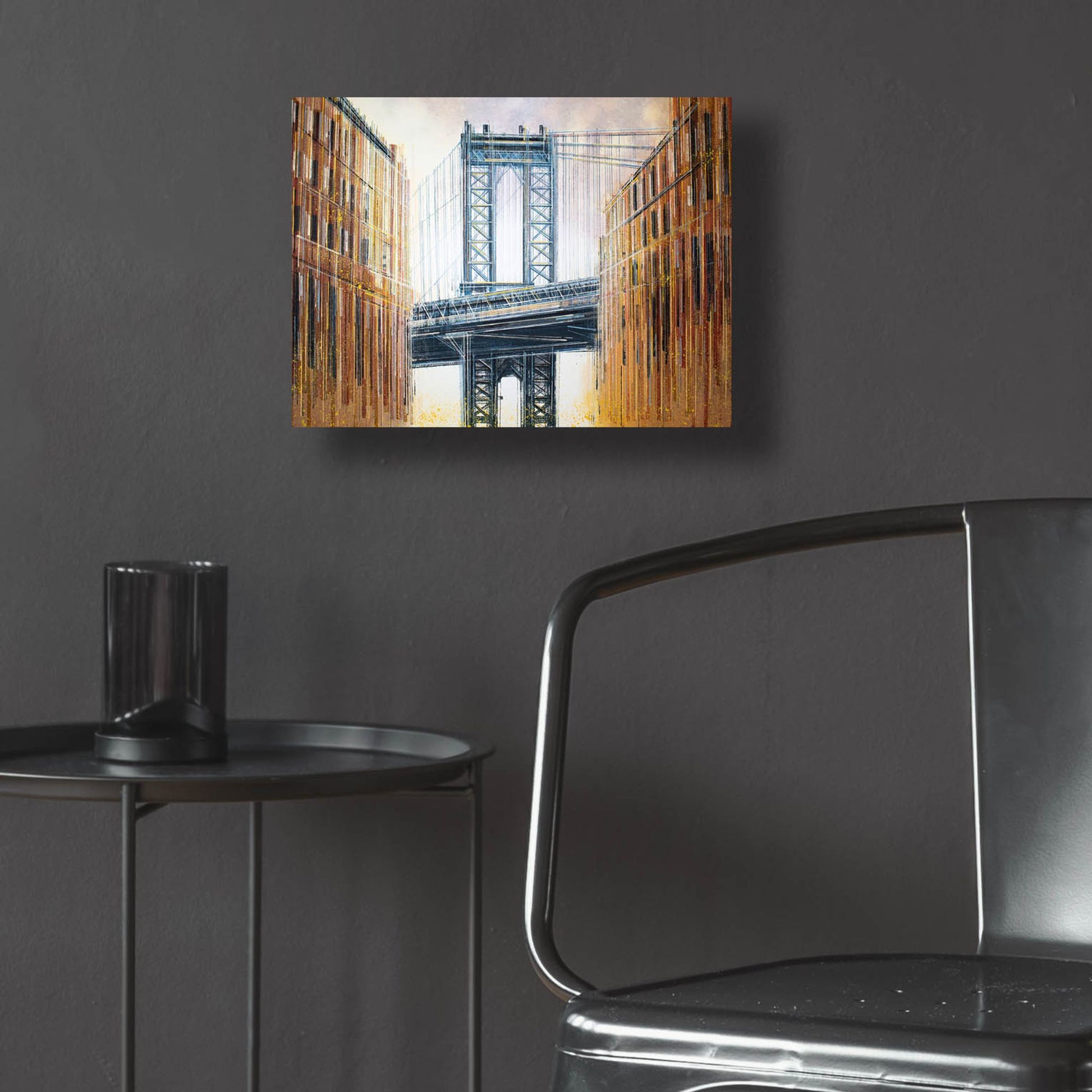 Epic Art 'The Manhattan Bridge at Sunset 2' by Marc Todd, Acrylic Glass Wall Art,16x12