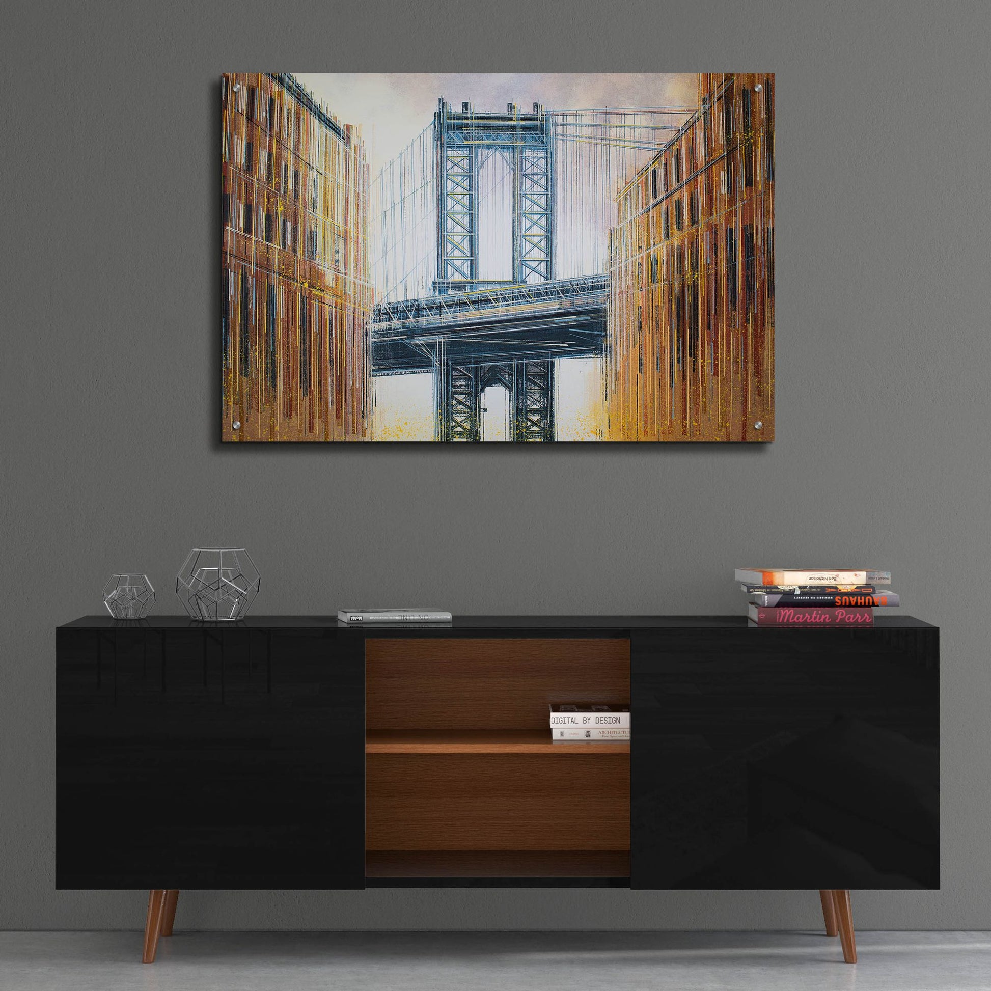 Epic Art 'The Manhattan Bridge at Sunset 2' by Marc Todd, Acrylic Glass Wall Art,36x24