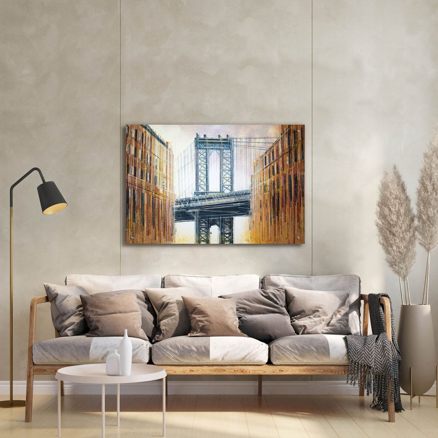 Epic Art 'The Manhattan Bridge at Sunset 2' by Marc Todd, Acrylic Glass Wall Art,36x24