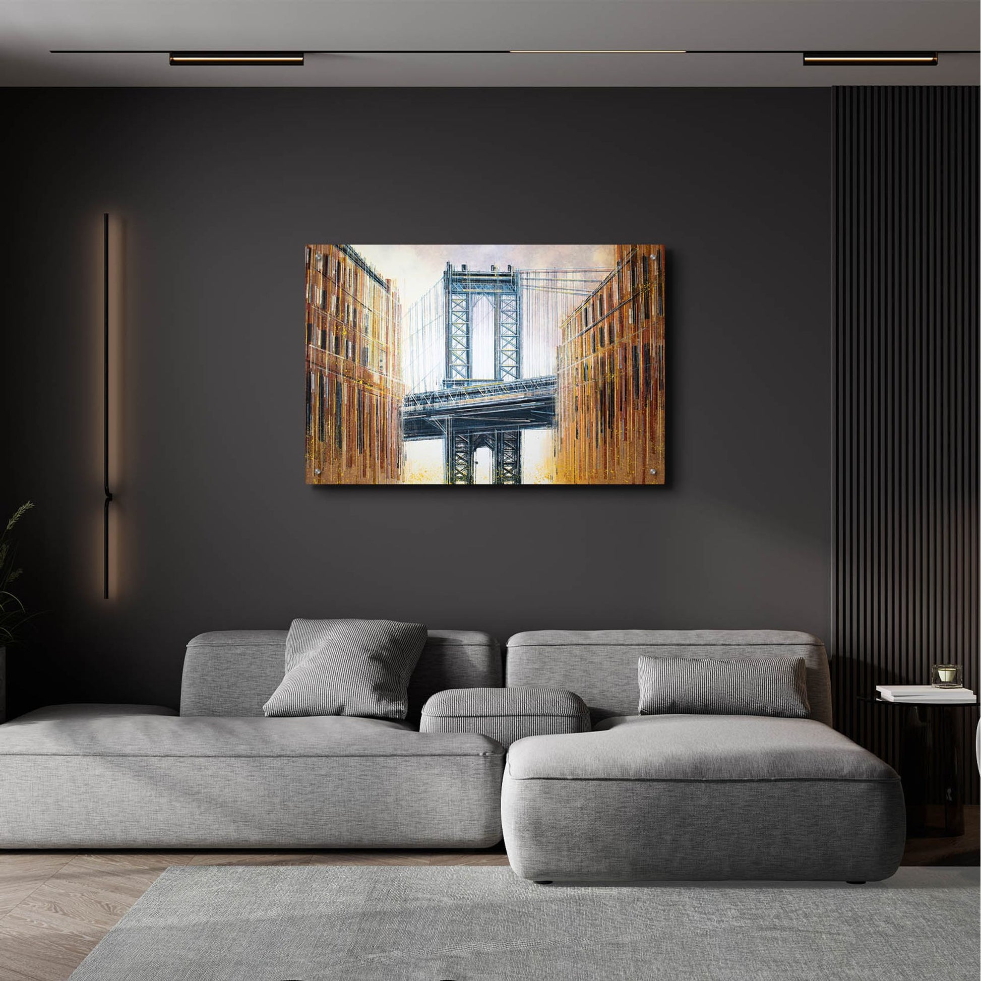 Epic Art 'The Manhattan Bridge at Sunset 2' by Marc Todd, Acrylic Glass Wall Art,36x24