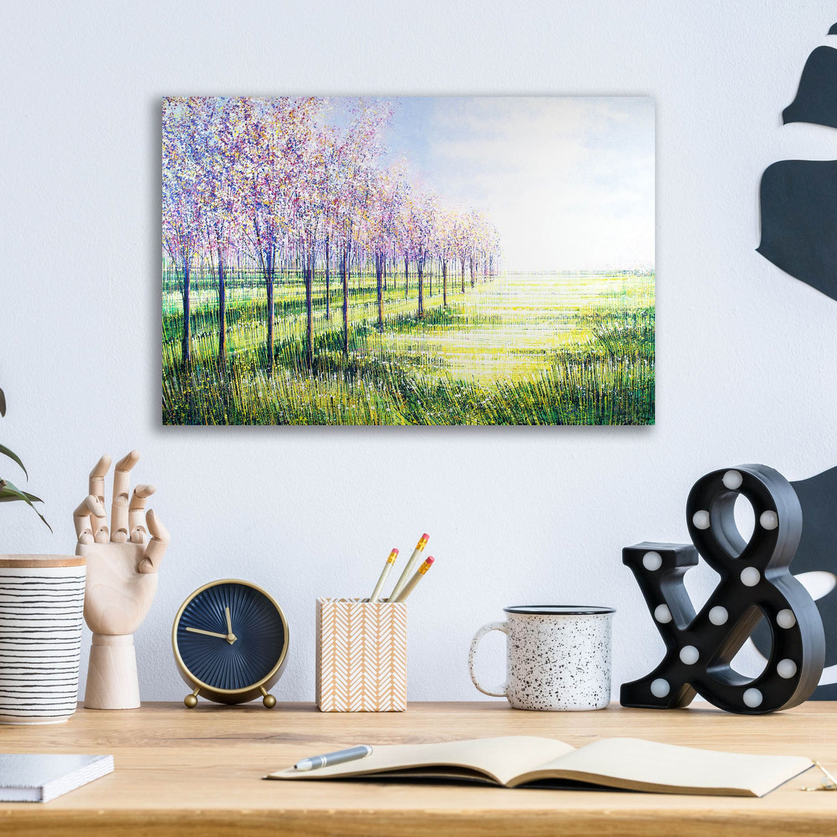 Epic Art 'Orchard Trees In Blossom' by Marc Todd, Acrylic Glass Wall Art,16x12