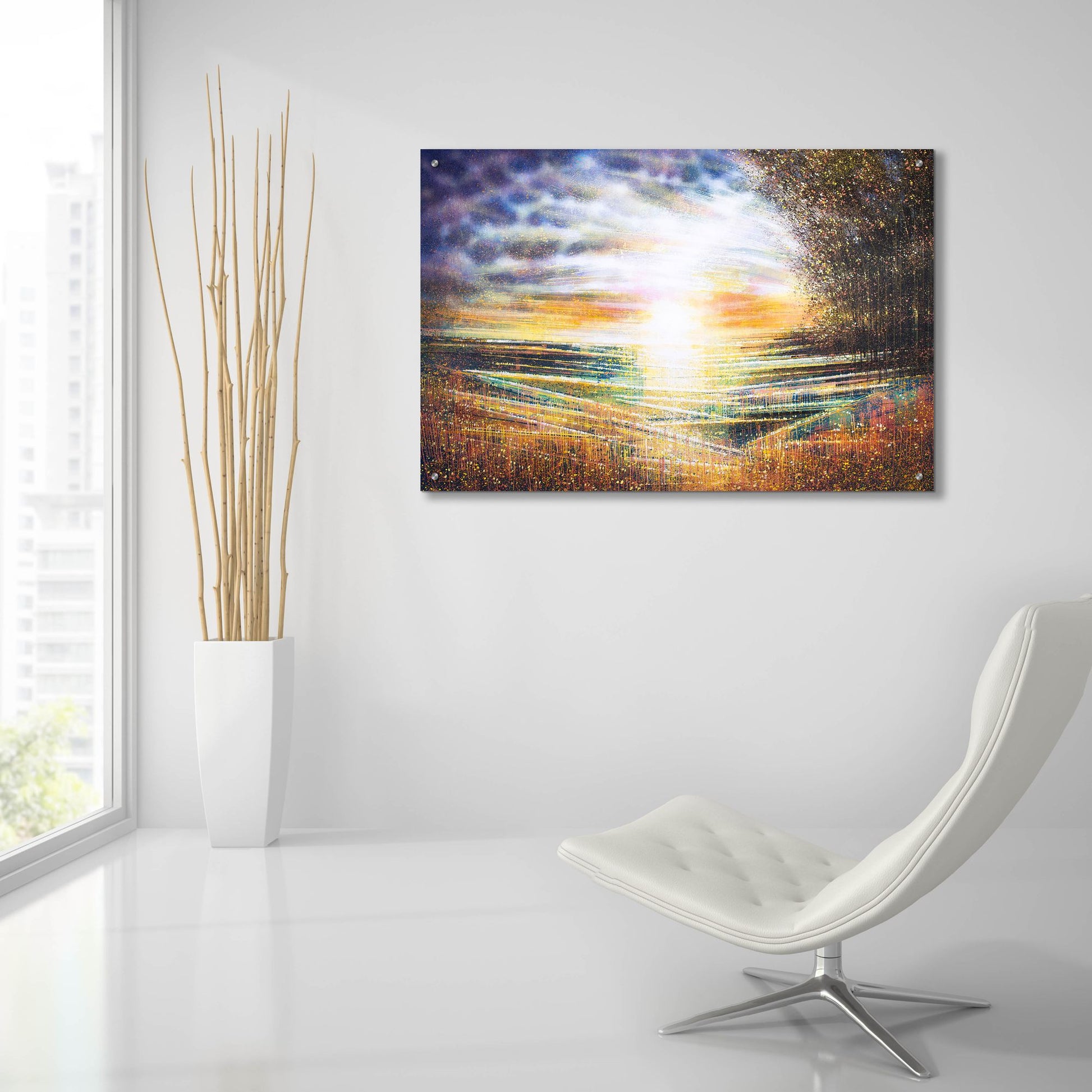 Epic Art 'Meadow at Sunset' by Marc Todd, Acrylic Glass Wall Art,36x24