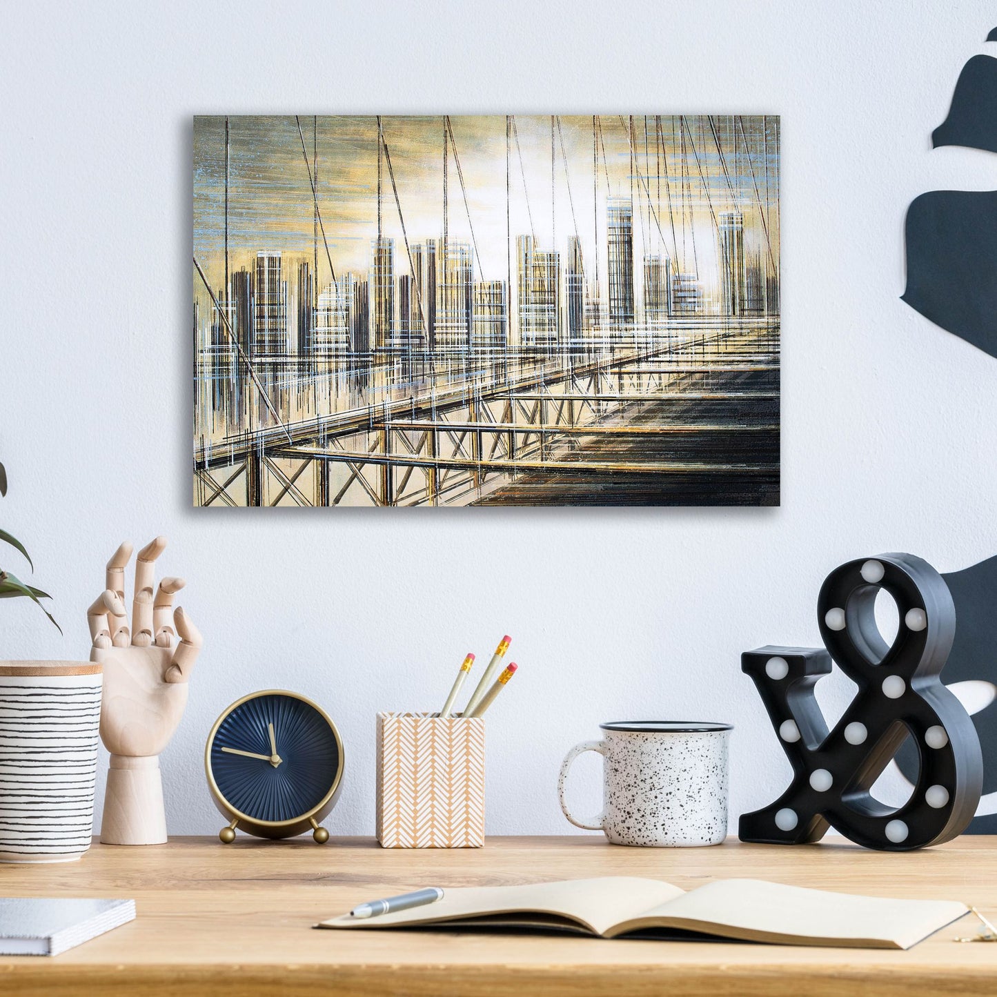 Epic Art 'The Brooklyn Bridge At Dusk' by Marc Todd, Acrylic Glass Wall Art,16x12