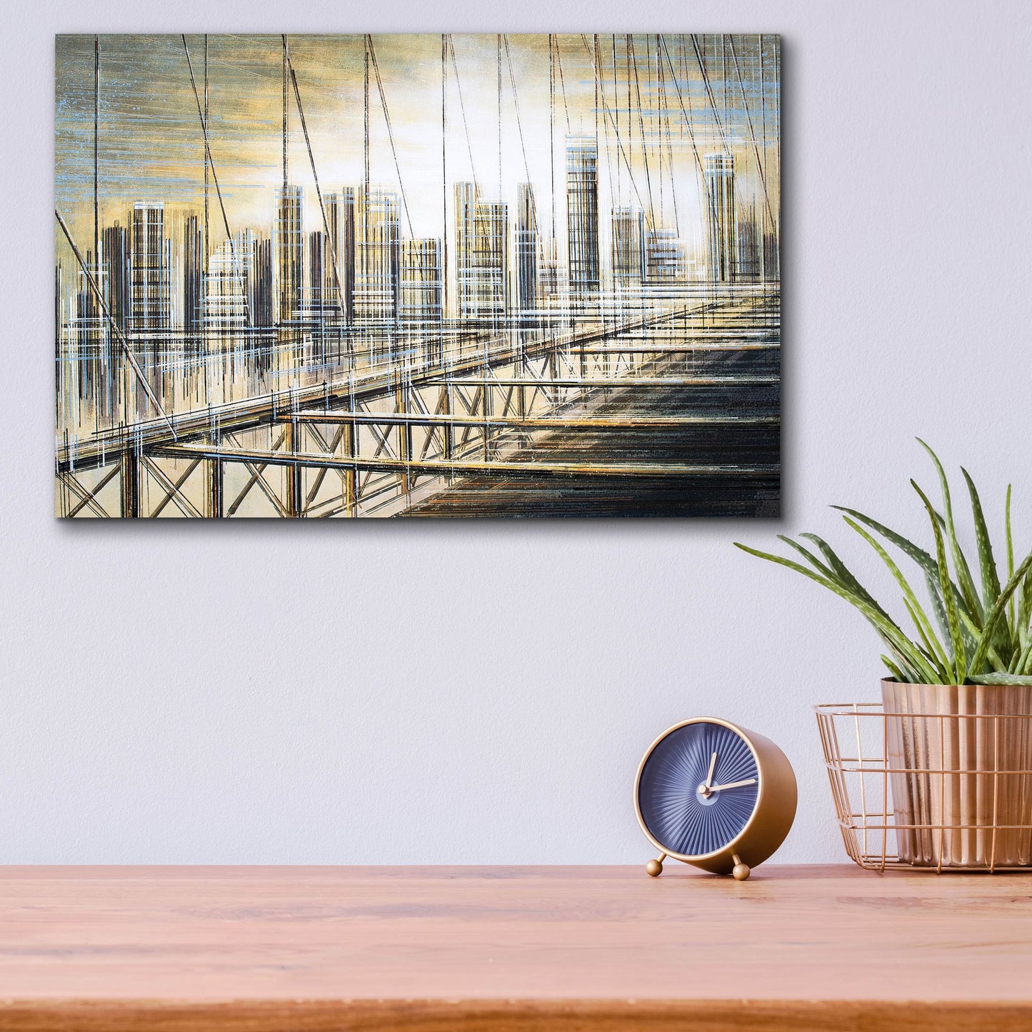 Epic Art 'The Brooklyn Bridge At Dusk' by Marc Todd, Acrylic Glass Wall Art,16x12