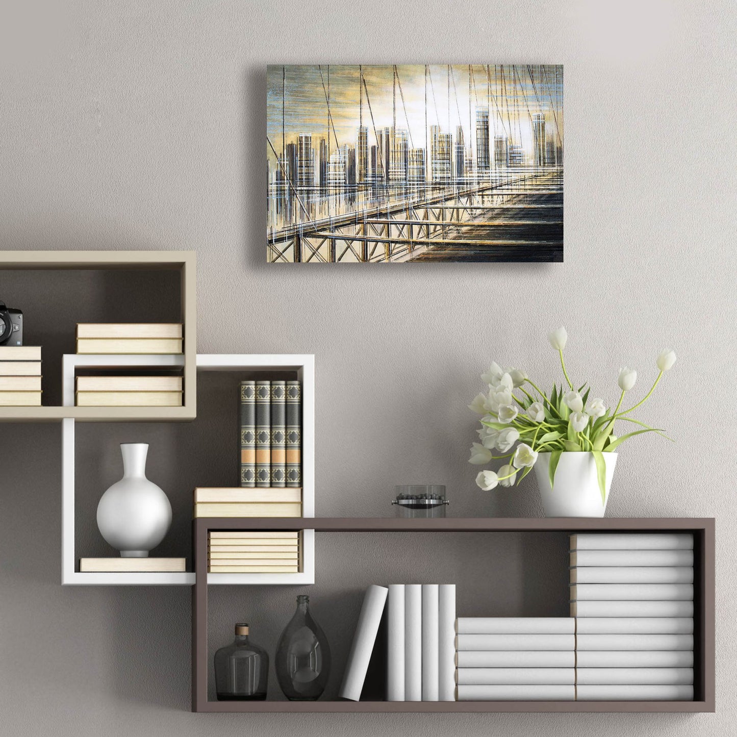 Epic Art 'The Brooklyn Bridge At Dusk' by Marc Todd, Acrylic Glass Wall Art,24x16