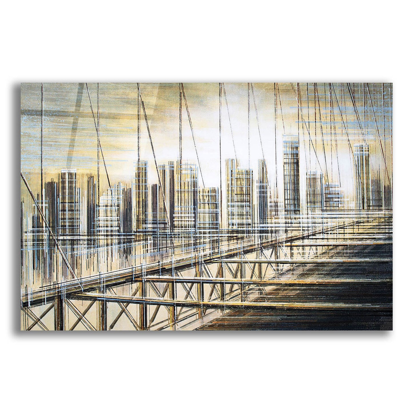 Epic Art 'The Brooklyn Bridge At Dusk' by Marc Todd, Acrylic Glass Wall Art,24x16