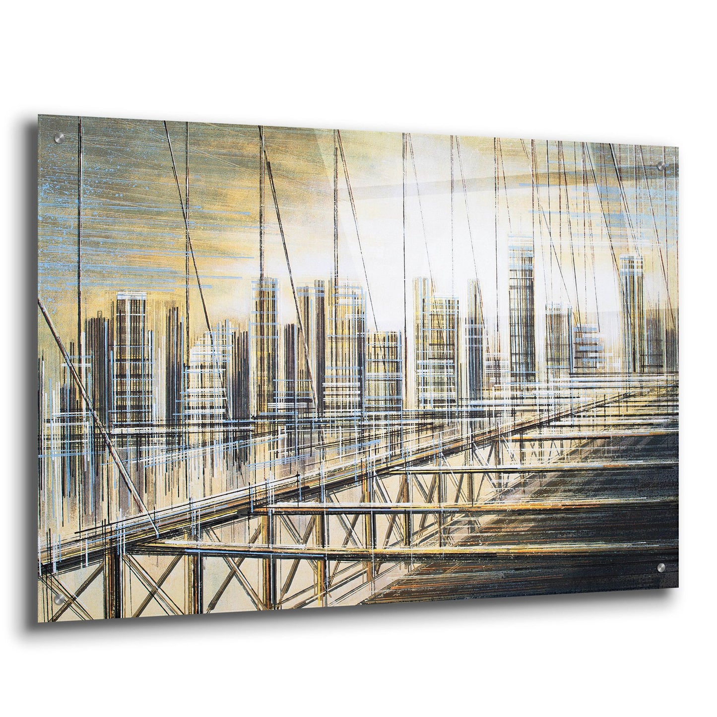 Epic Art 'The Brooklyn Bridge At Dusk' by Marc Todd, Acrylic Glass Wall Art,36x24