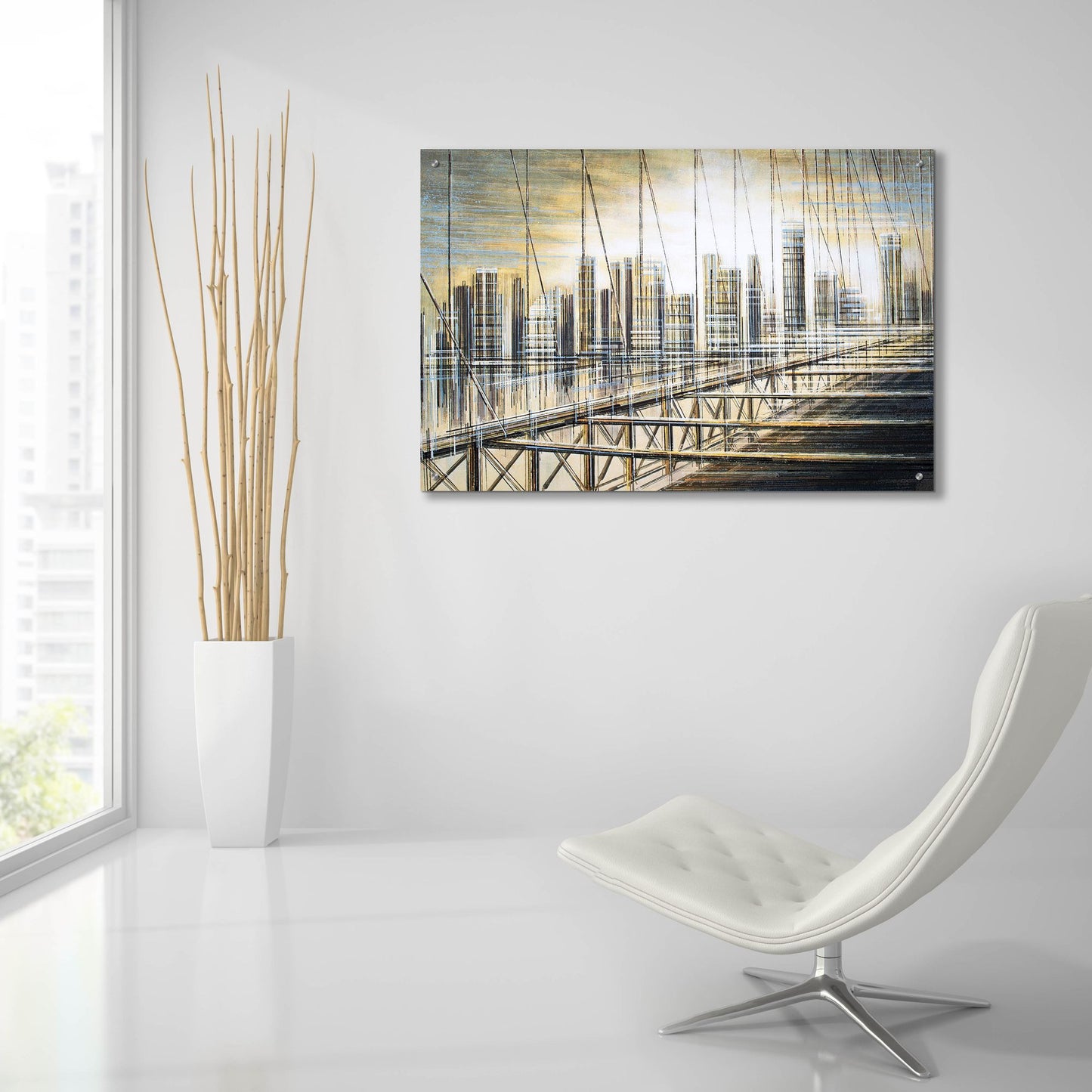 Epic Art 'The Brooklyn Bridge At Dusk' by Marc Todd, Acrylic Glass Wall Art,36x24