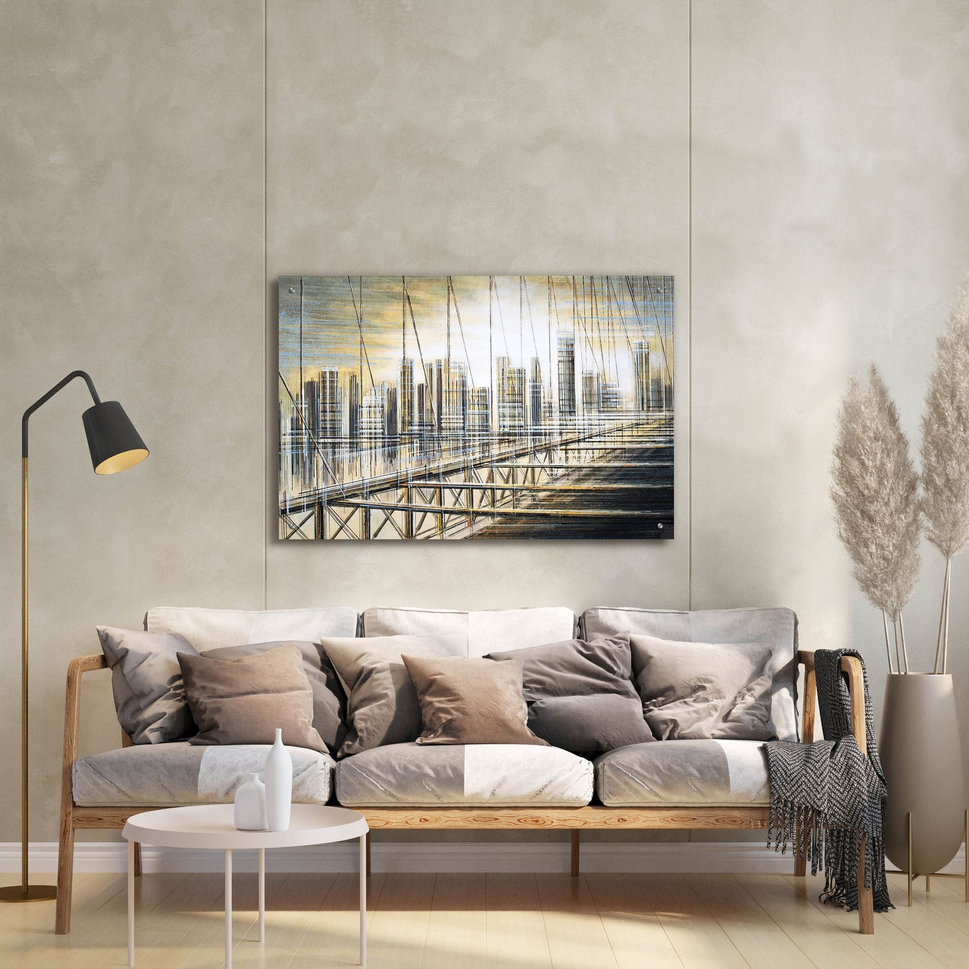 Epic Art 'The Brooklyn Bridge At Dusk' by Marc Todd, Acrylic Glass Wall Art,36x24