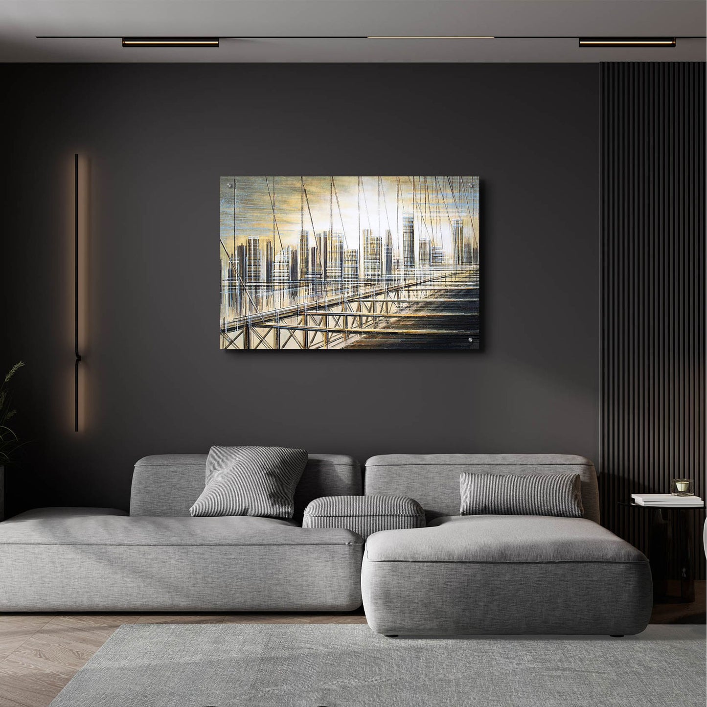 Epic Art 'The Brooklyn Bridge At Dusk' by Marc Todd, Acrylic Glass Wall Art,36x24