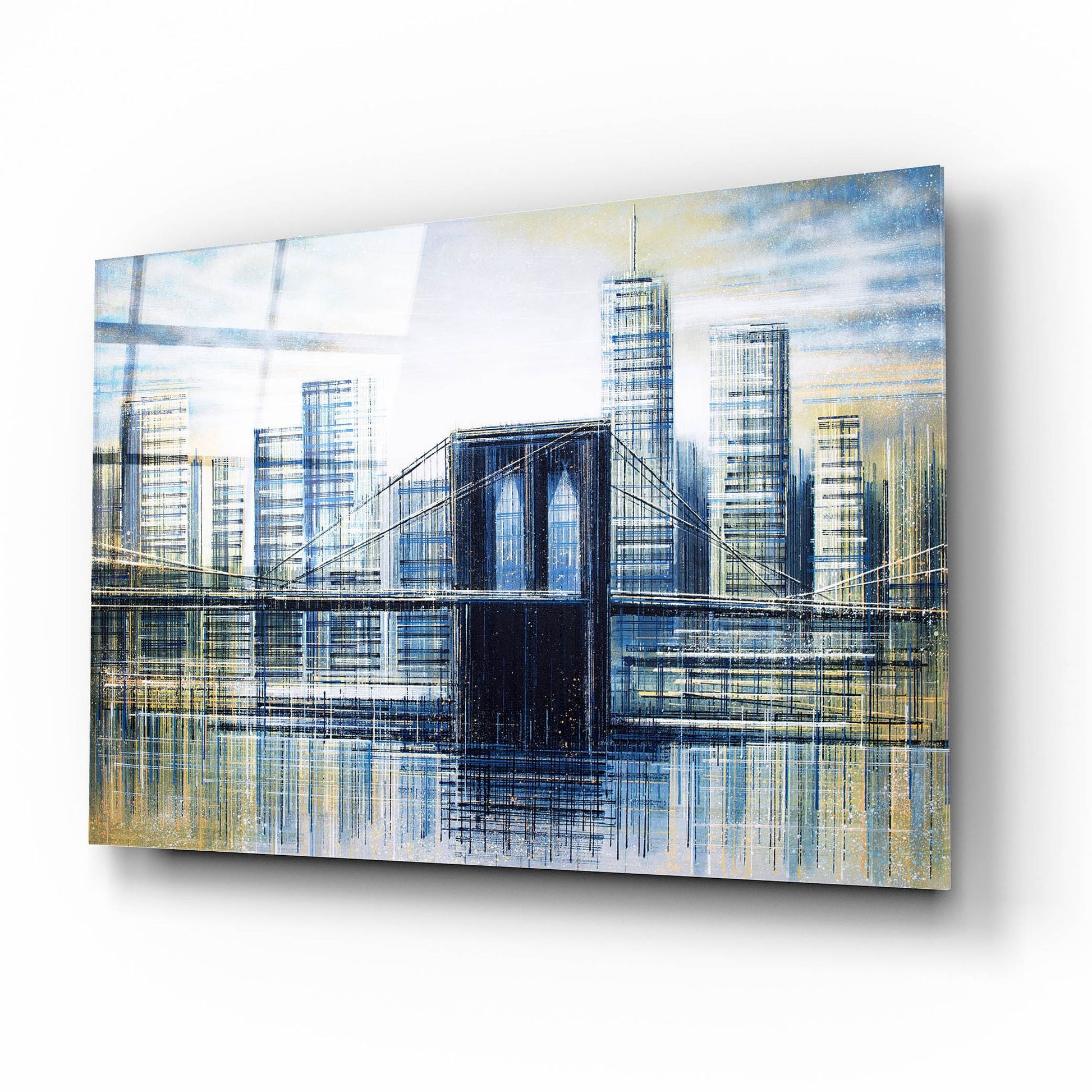 Epic Art 'Brooklyn Bridge at Dusk' by Marc Todd, Acrylic Glass Wall Art,16x12