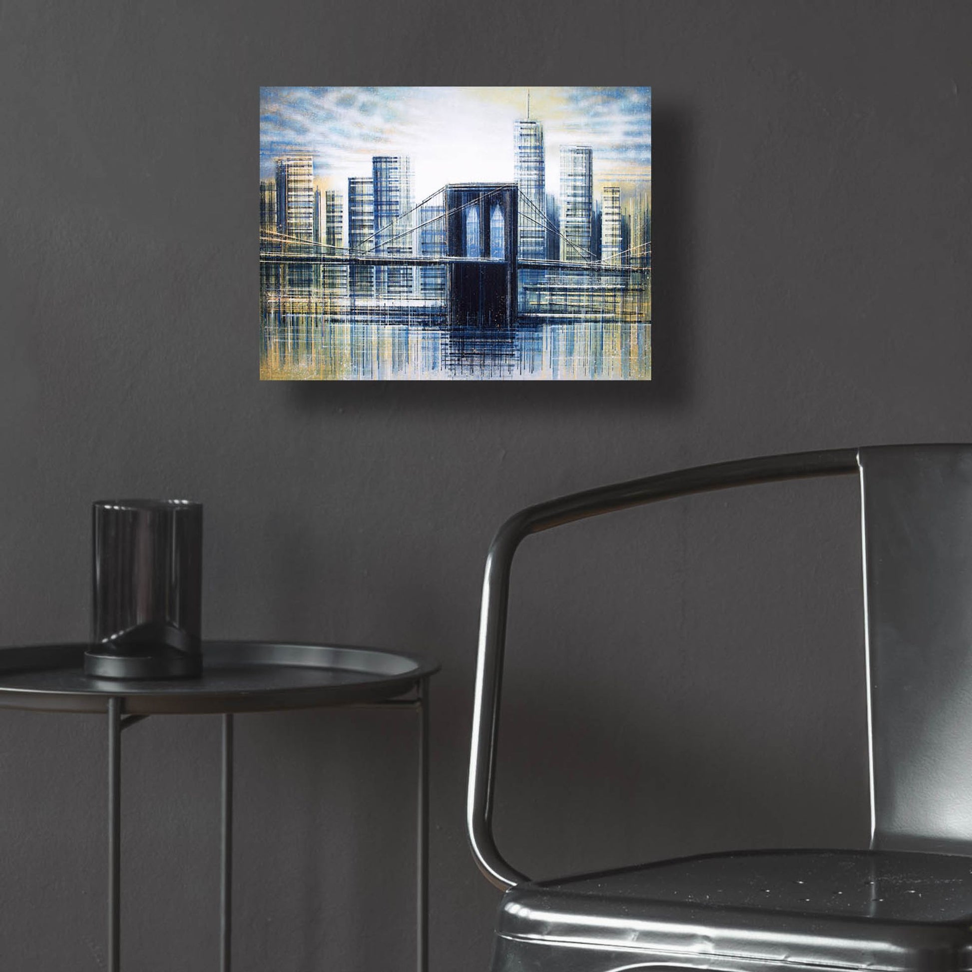 Epic Art 'Brooklyn Bridge at Dusk' by Marc Todd, Acrylic Glass Wall Art,16x12